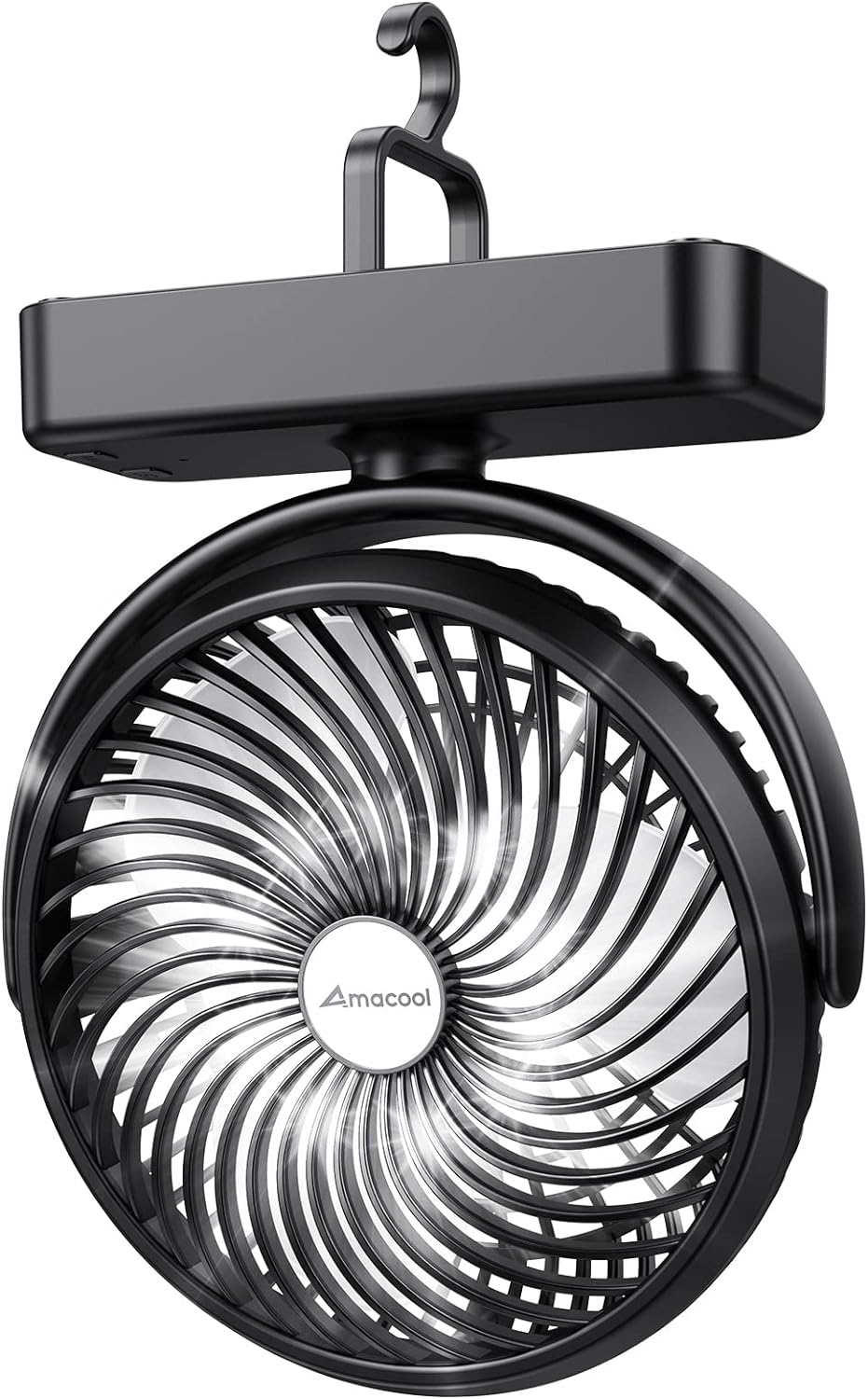 AMACOOL 10000mAh Battery Operated Camping Fan with LED Light-7 inch