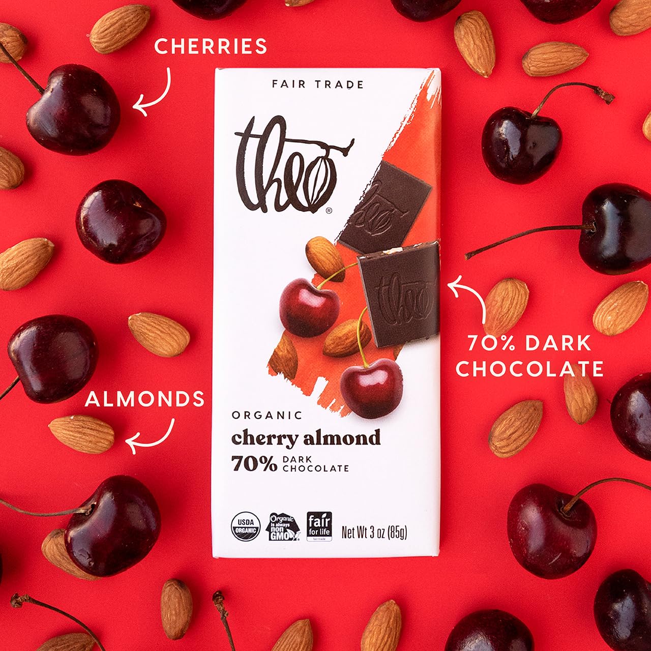 Theo Mint Organic Dark Chocolate Bar, 70% Cacao, 1 Bar | Vegan, Fair Trade