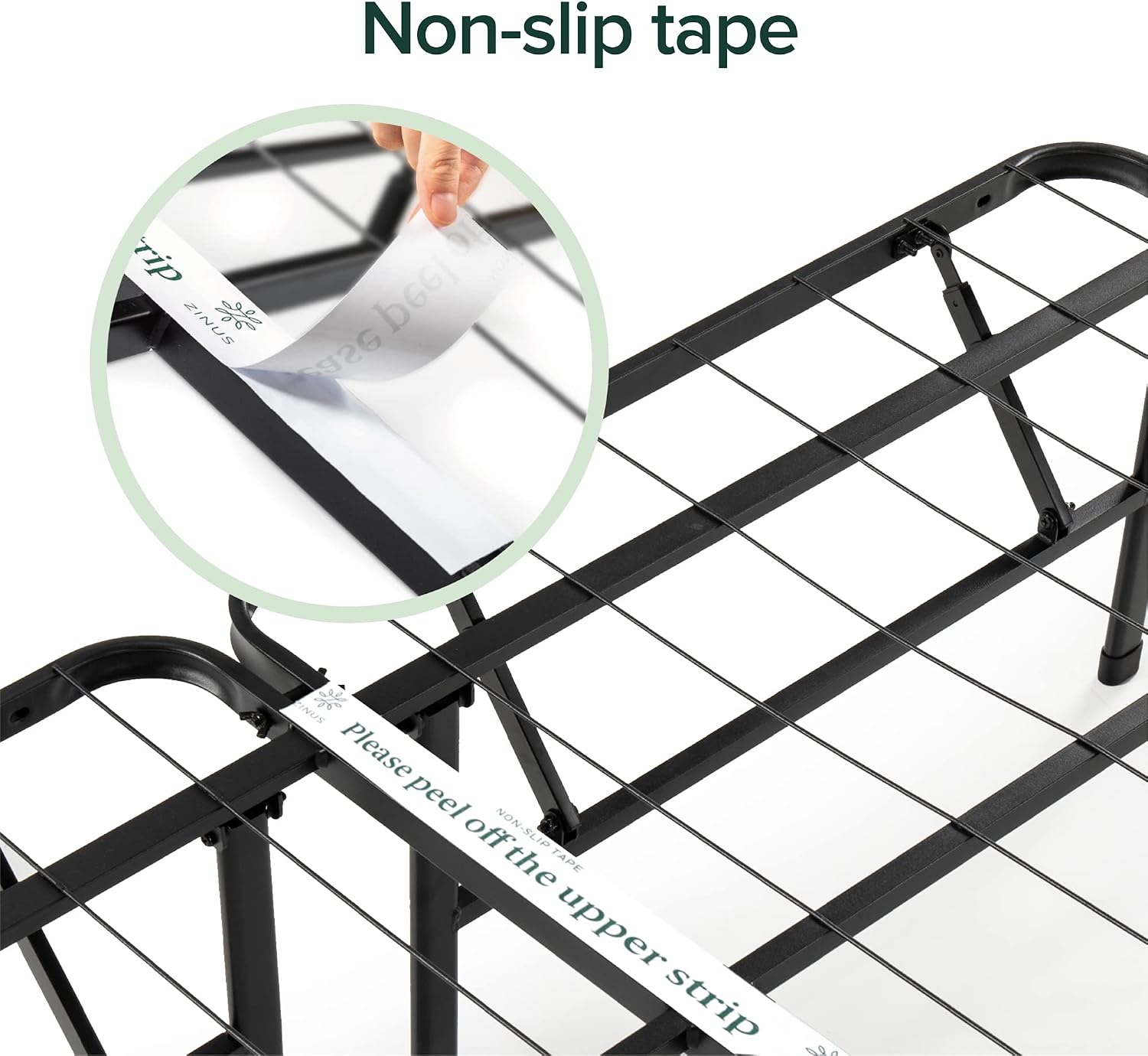 Zinus SmartBase Tool-Free Assembly Mattress Foundation, 14 Inch Metal Platform Bed Frame, No Box Spring Needed, Sturdy Steel Frame, Underbed Storage, Black, Queen