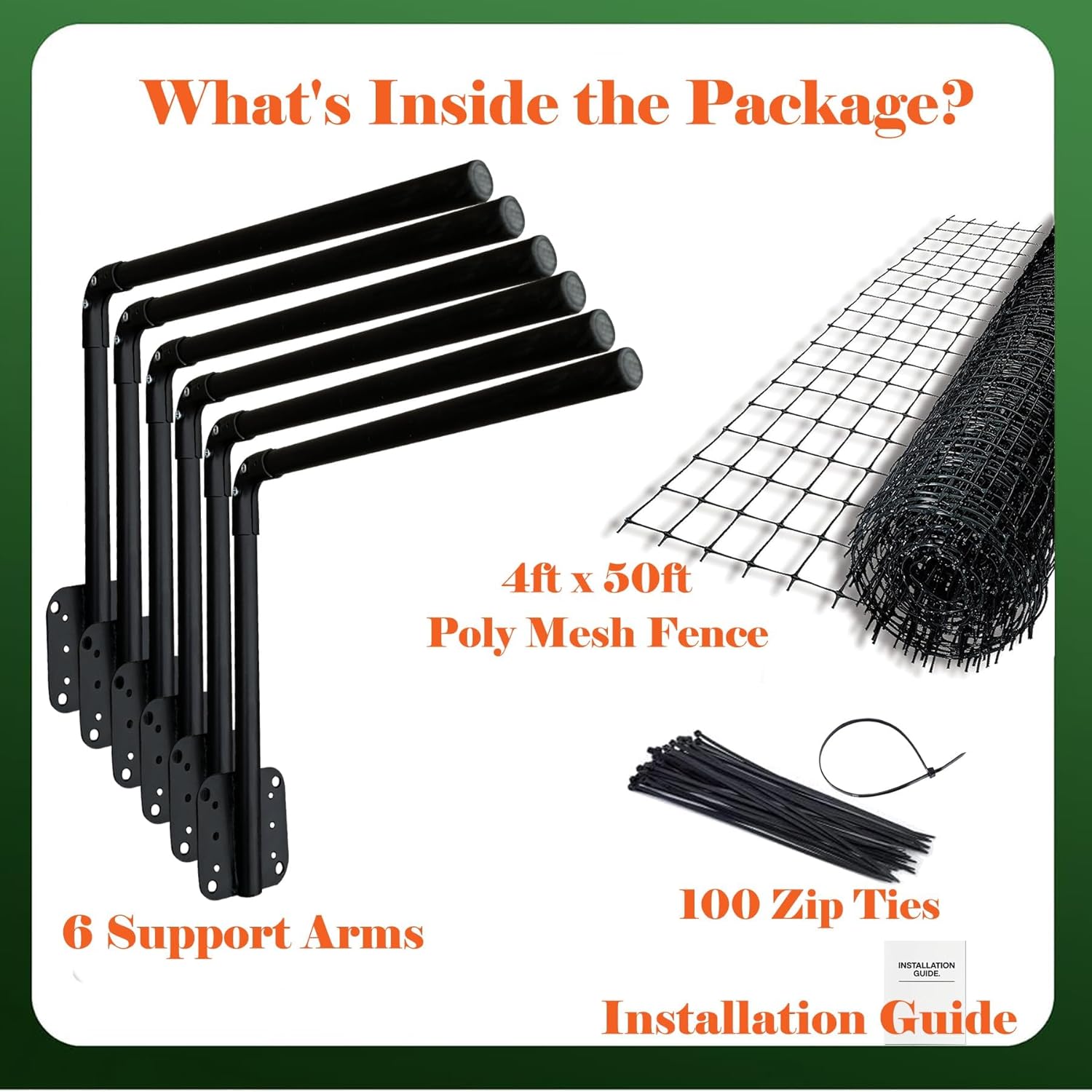 50FT Cat-Proof Fence Topper System 24" Horizontal Outreach Steel Extender Anti-Climb Conversion Kit for Brick/Wood/Vinyl/Metal Fences Pet Safe