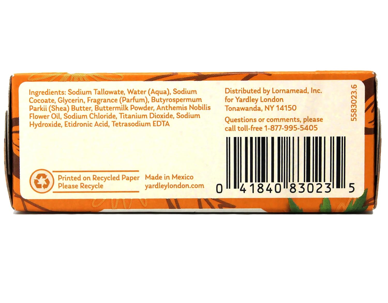 Yardley Shea Buttermilk Bath Bar 4oz 4 Pack