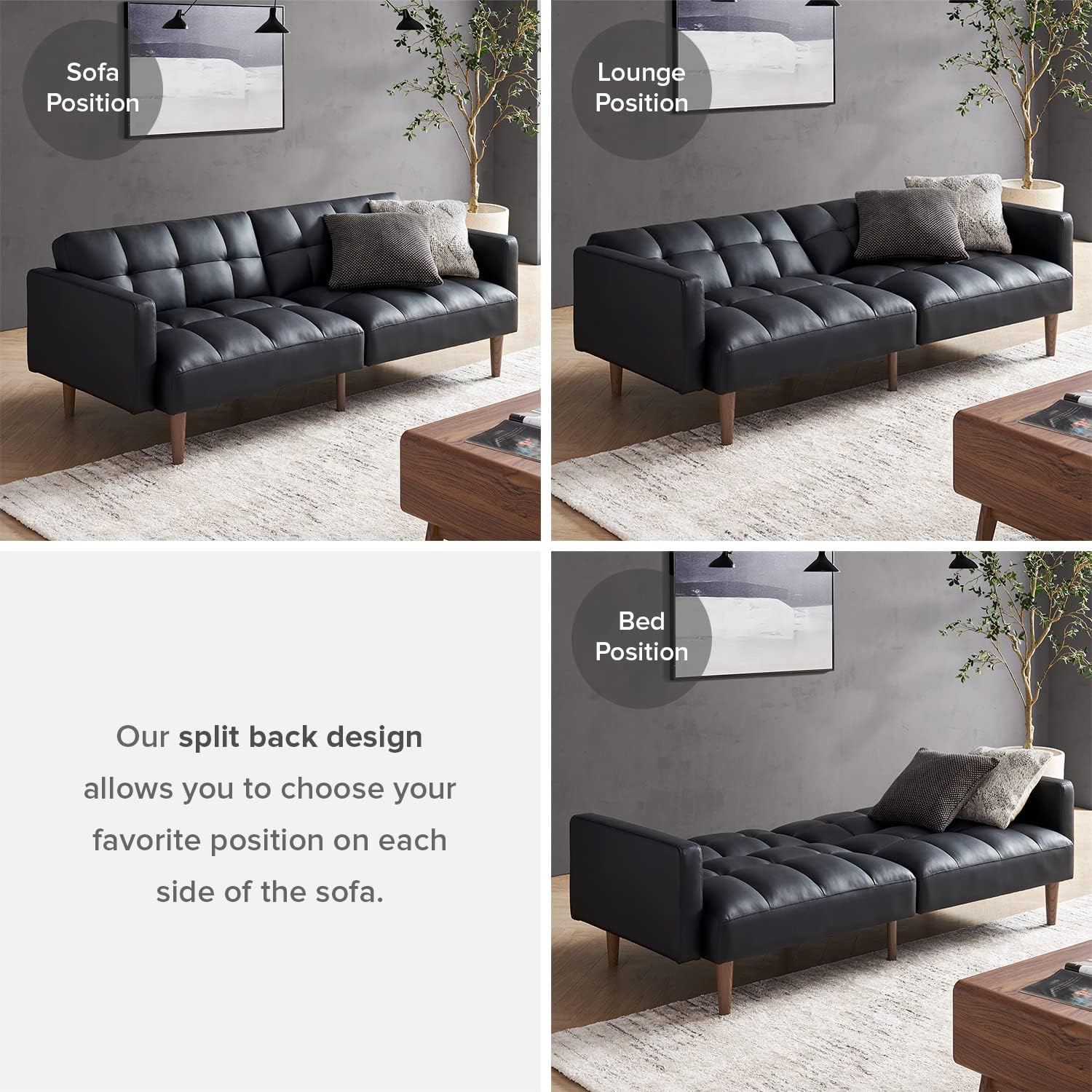 mopio 76.4" Futon Sofa Bed Chevron Styled, Sleeper Couch (Old Rosa Velvet)