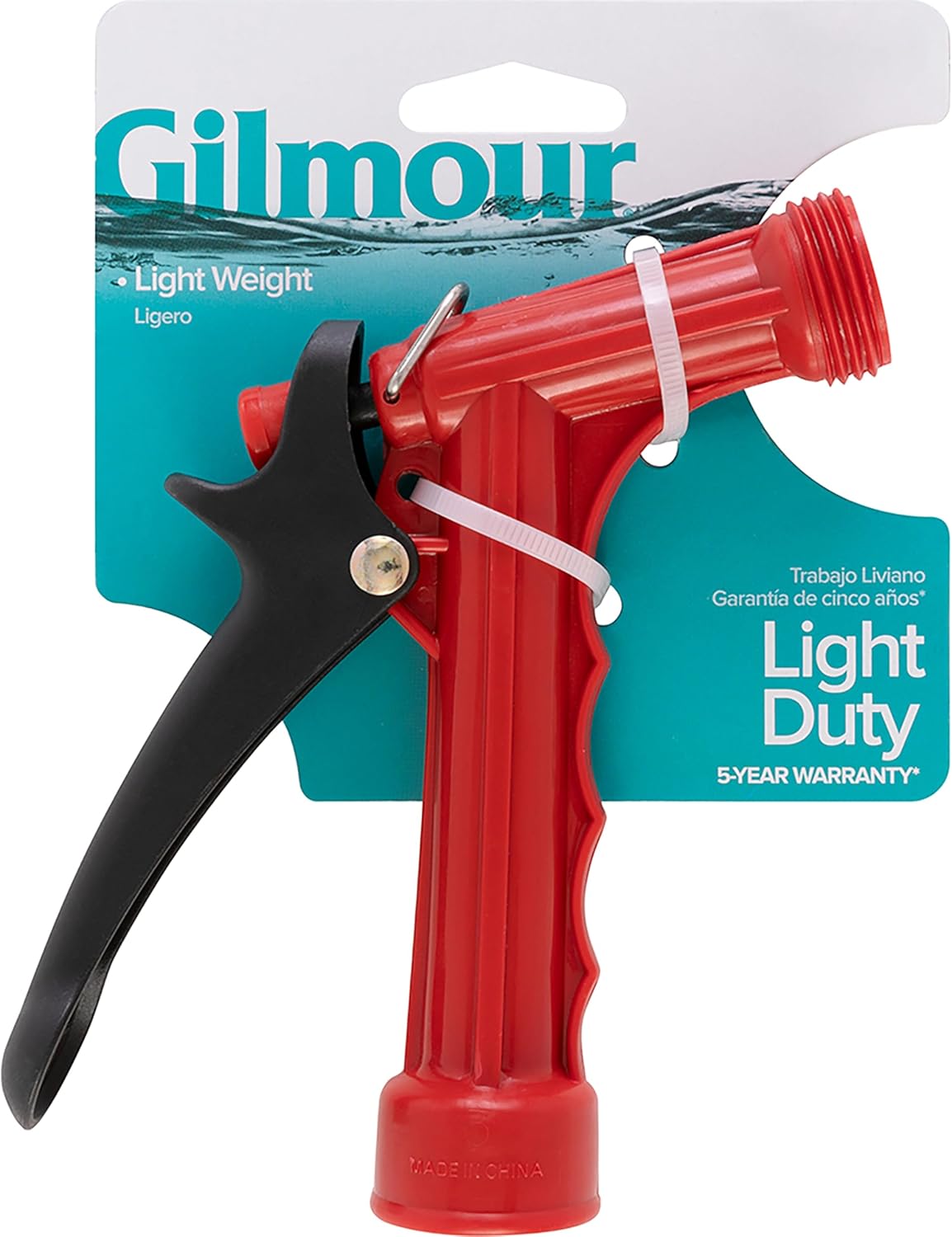 Gilmour Light Duty Garden Hose Nozzle, Water Hose Nozzle for Watering Garden or Lawn | Concentrated Spray, Trigger Lock, Flow Control