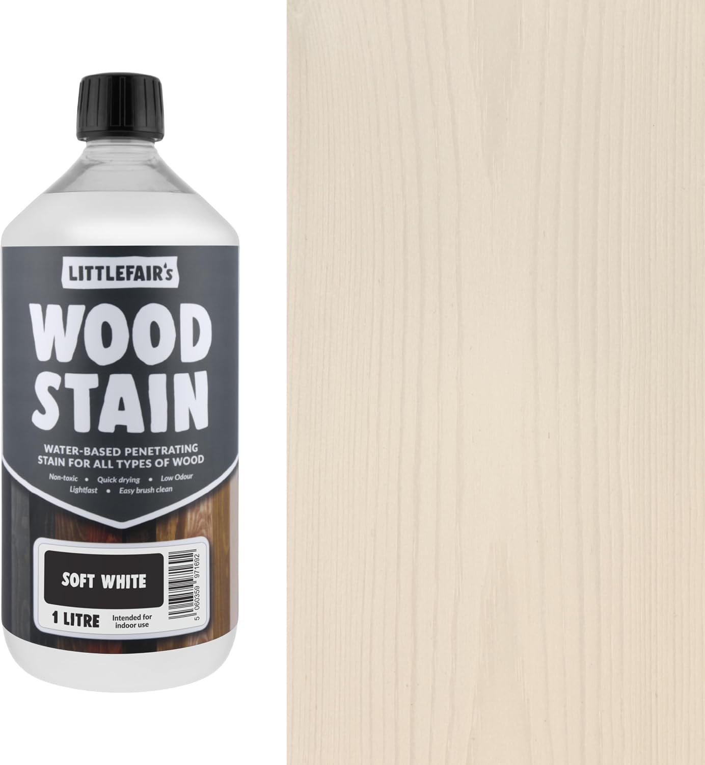 Littlefair's Wood Stain Water Based - 8.5oz/250ml - Indoor Furniture Stain Light & Dark Finishes - Special Non Toxic & Eco Friendly Formula - Wood Stain for Crafts - Color: Antique Stripped Pine