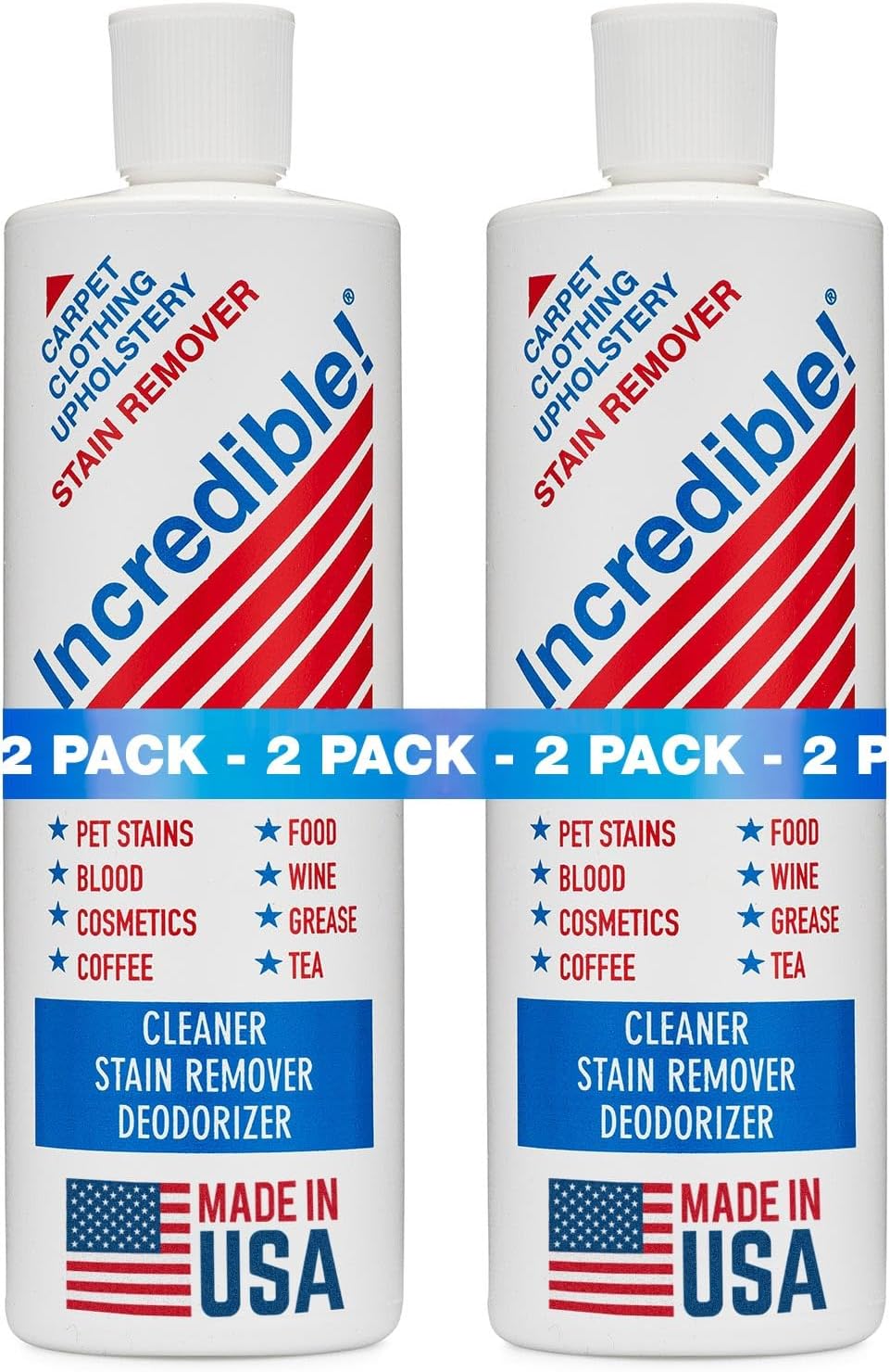 INCREDIBLE! Stain Remover | Instant Spot Remover for New & Old Stains | Cleaner, Stain Removal, Deodorizer - For Blood, Red Wine, Coffee