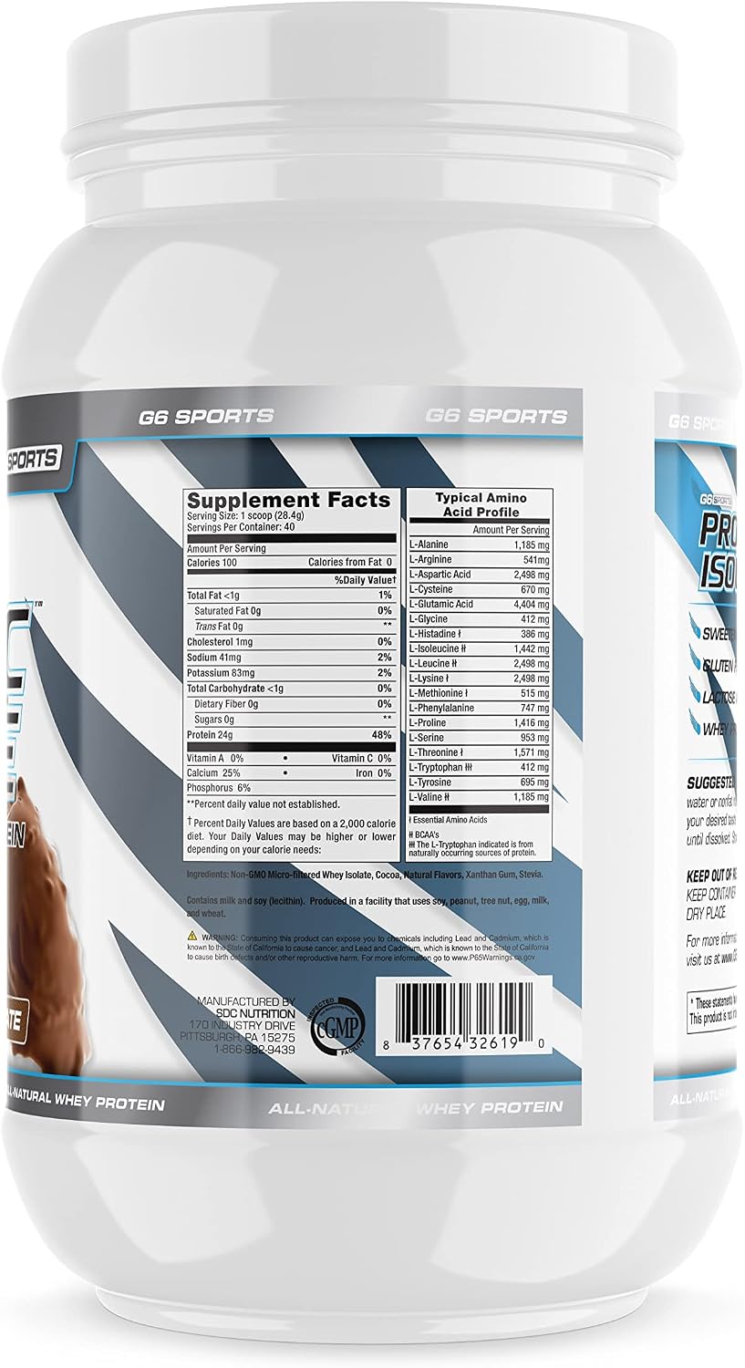 Nutrition Prolific Isolate All Natural Whey Protein Isolate (Gluten Free, Lactose Free, Stevia Sweetened, 25g Protein, 100 Calories) – 2.5lb Jar – Chocolate
