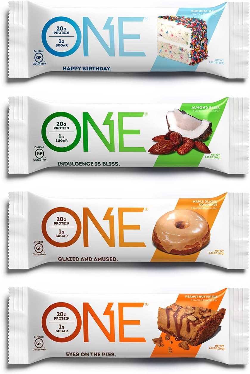 ONE Protein Bars, Best Sellers Variety Pack, Gluten Free Protein Bars with 20g Protein and 1g Sugar, Pantry Staples, 2.12 oz (12 Count)