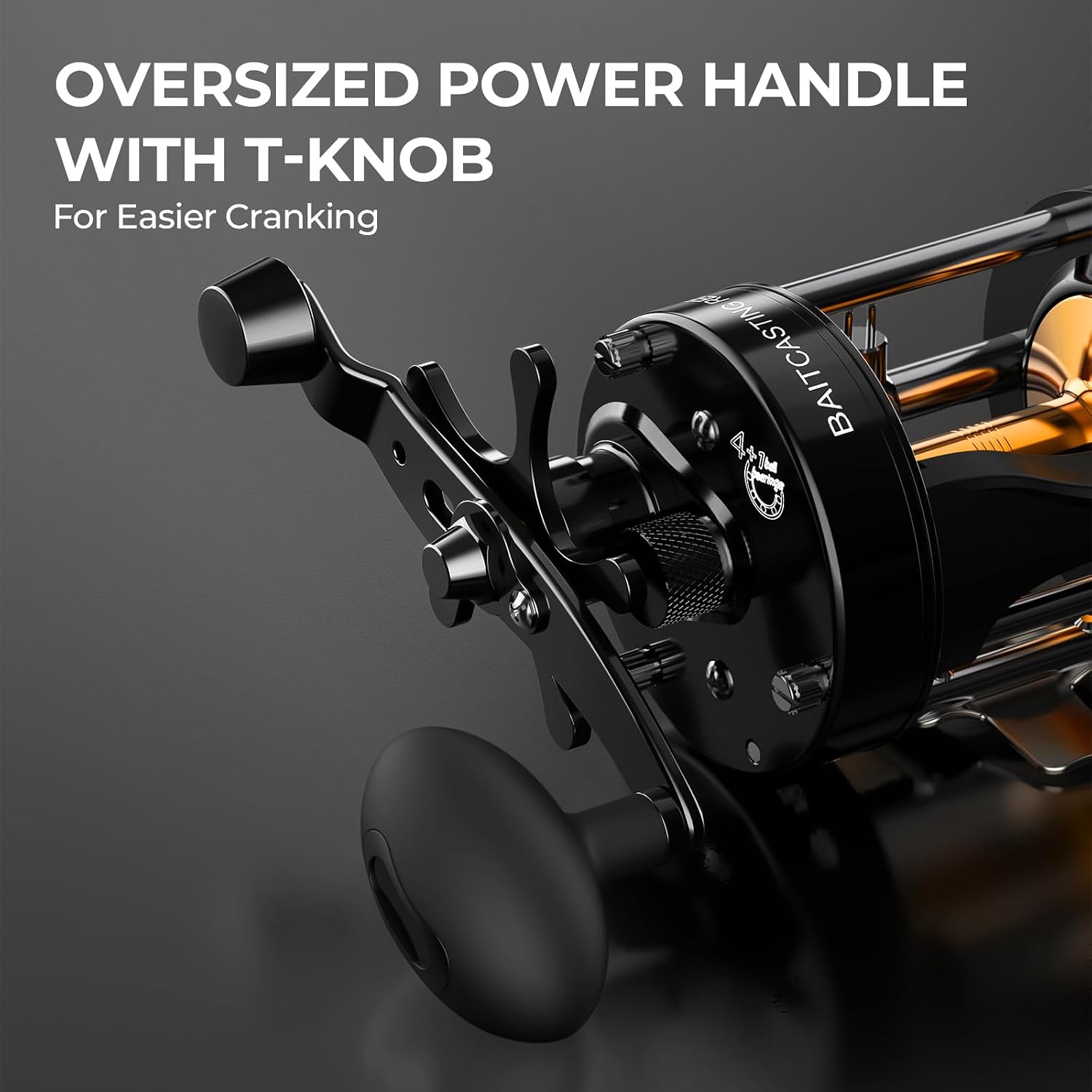 KastKing Rover Round Baitcasting Fishing Reels, Perfect Reel for Catfish | Max Drag: 30 lb, 4+1 BB, 22.8 oz, Reinforced Metal Body, Carbon Fiber Drag System, Oversized Non-Slip TPE Grips