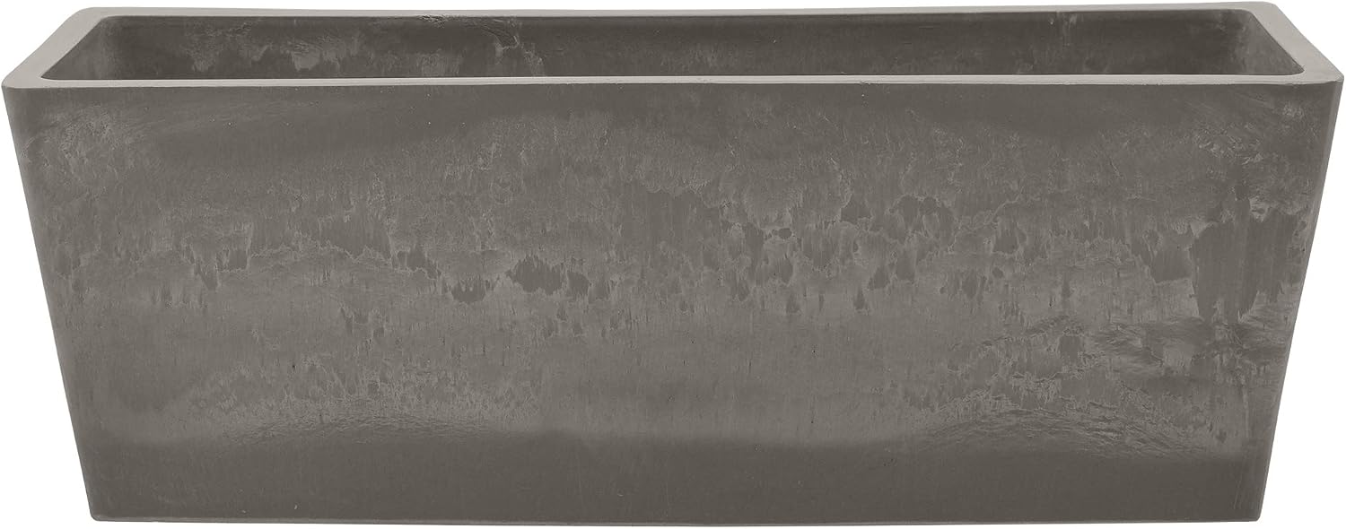 Arcadia Garden Products PSW U45CT Plastic/Stone/Wood Composite Simplicity Window Box, No Drainage Hole (Drillable), 17.5" x 7" x 6", Cement Color