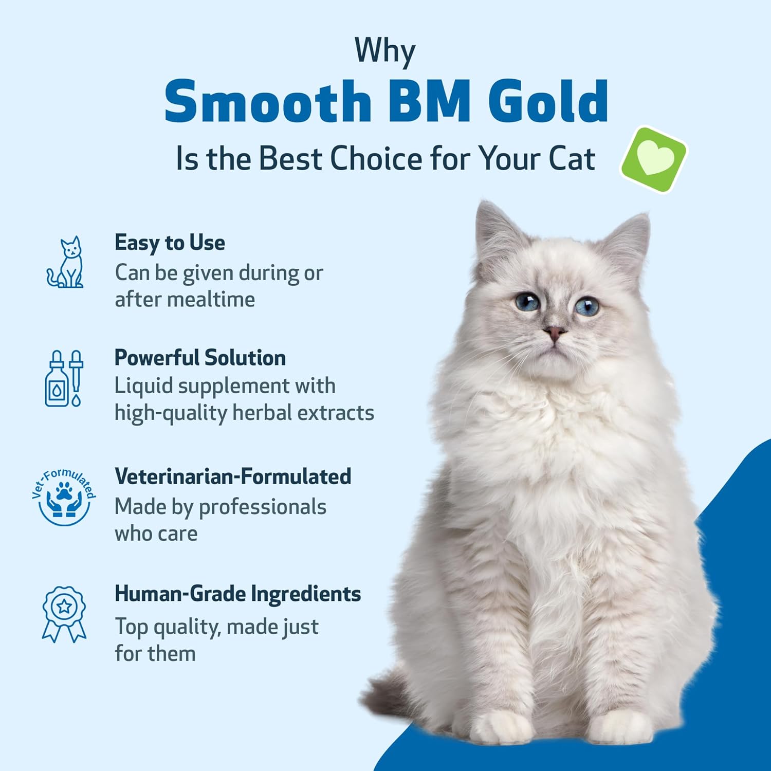 Pet Wellbeing Smooth BM Gold for Cats - Gentle Constipation Relief for Felines - Natural Herbal Supplement 2 oz (59 ml) | NASC Certified & Vet-Formulated Liquid Digestive Supplement with Triphala for Healthy Bowel Movements & Stool Consistency