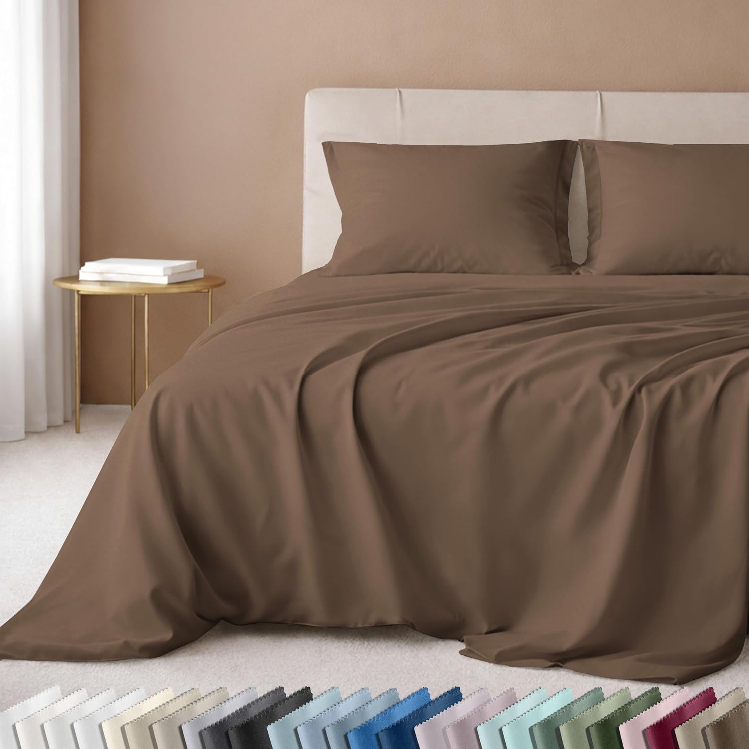 California Design Den Luxury 600 Thread Count Full Size Sheet Sets, Seafoam | 100% Cotton Sateen Backed by Good Housekeeping Seal, Soft & Smooth, 16" Deep Pocket, All-Around Elastic, Durable, Easy Care