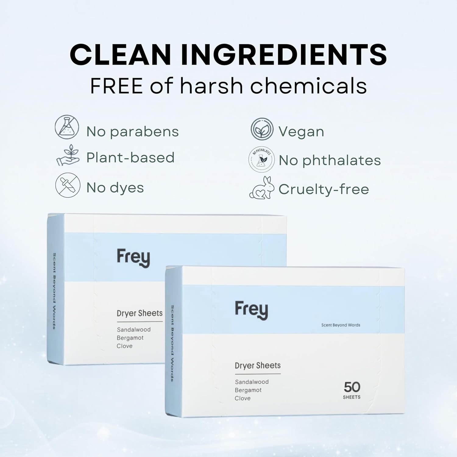 FREY Naturally Scented Dryer Sheets, 2-Pack, Cedar Grove