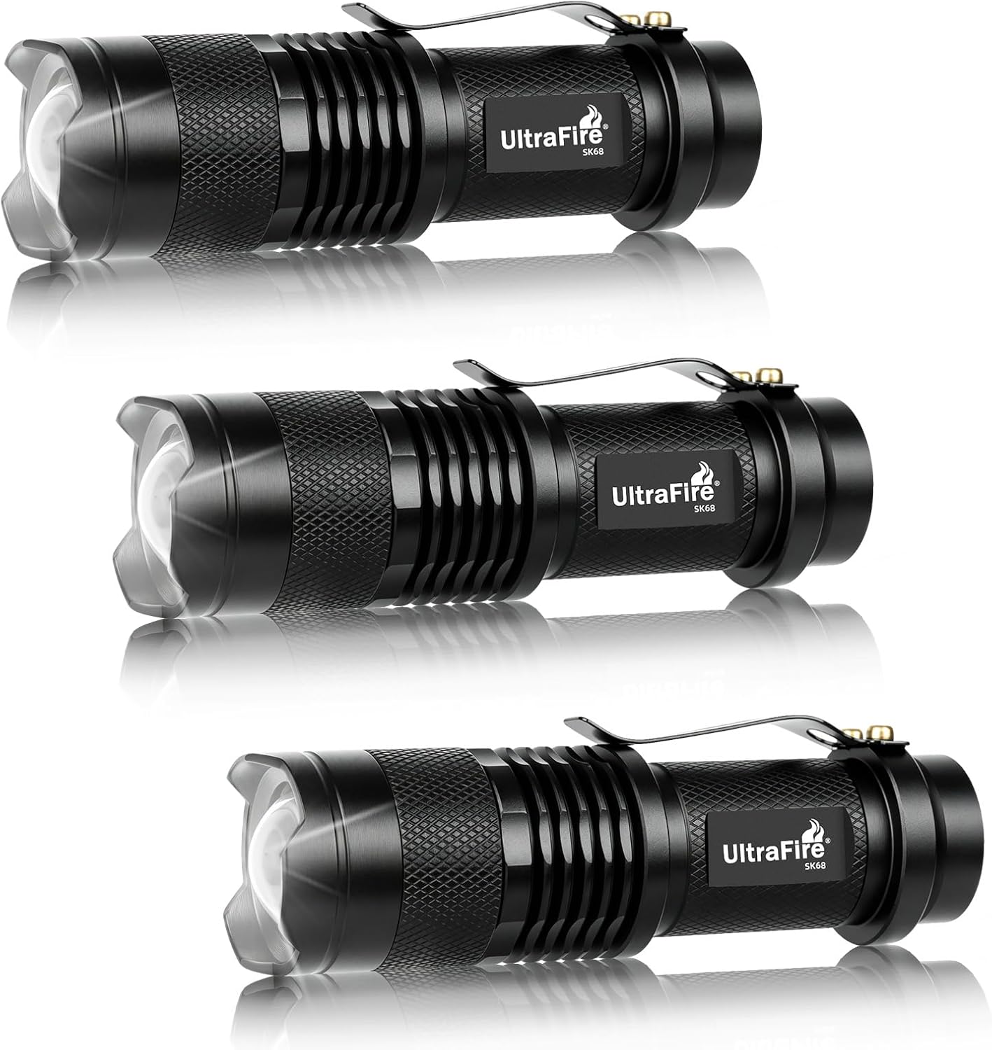 ULTRAFIRE 300 Lumens Single Mod Mini AA LED Flashlights 3 Pack