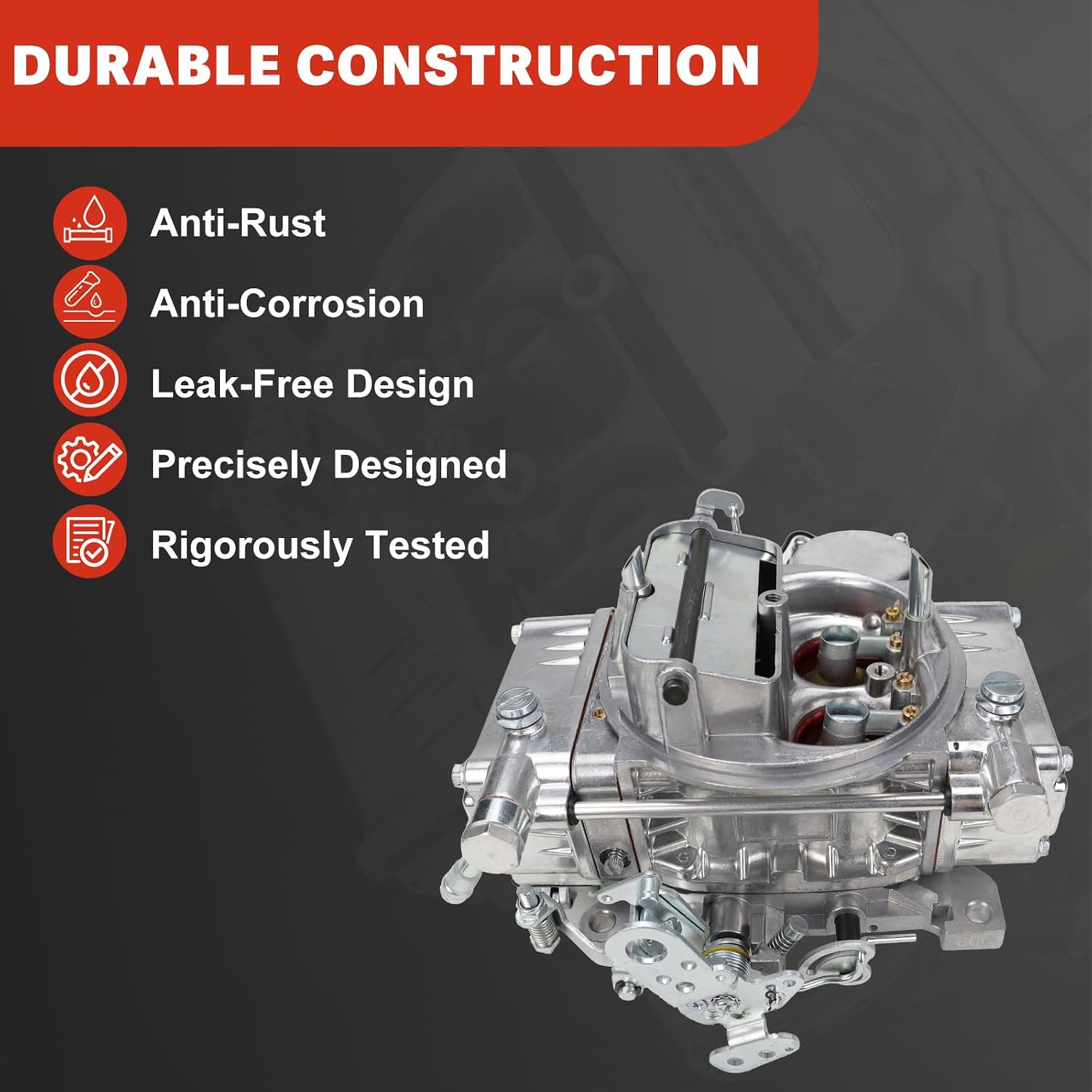 USTAR BR-67270 Carburetor Compatible with Holley Quick Fuel Brawler Carburetor 600 CFM 4 Barrel Square Bore Vacuum Secondaries with Electric Choke