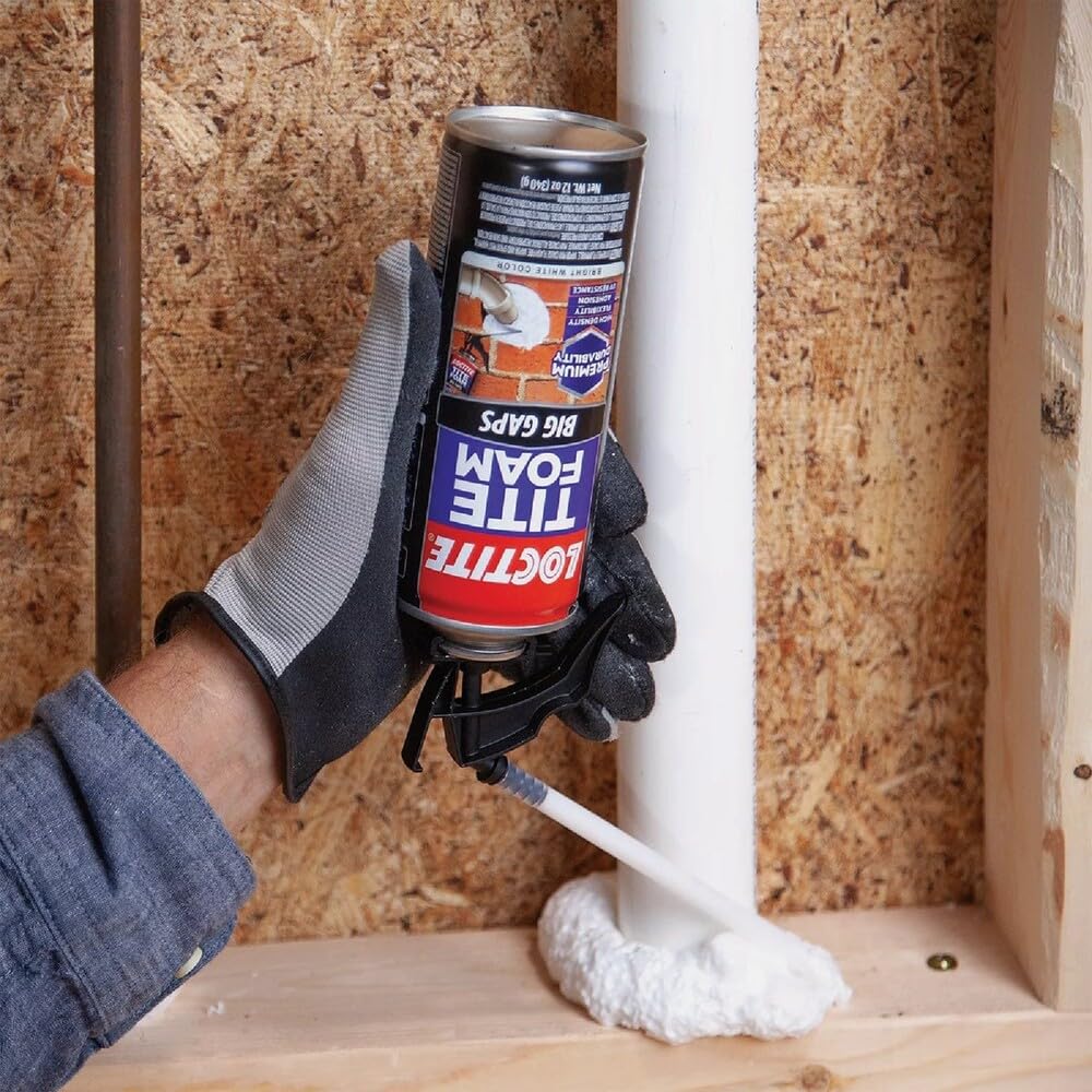Loctite Tite Foam Big Gaps Spray Foam Sealant, 12 fl oz Can, 1 Pack - Polyurethane Expanding Insulation