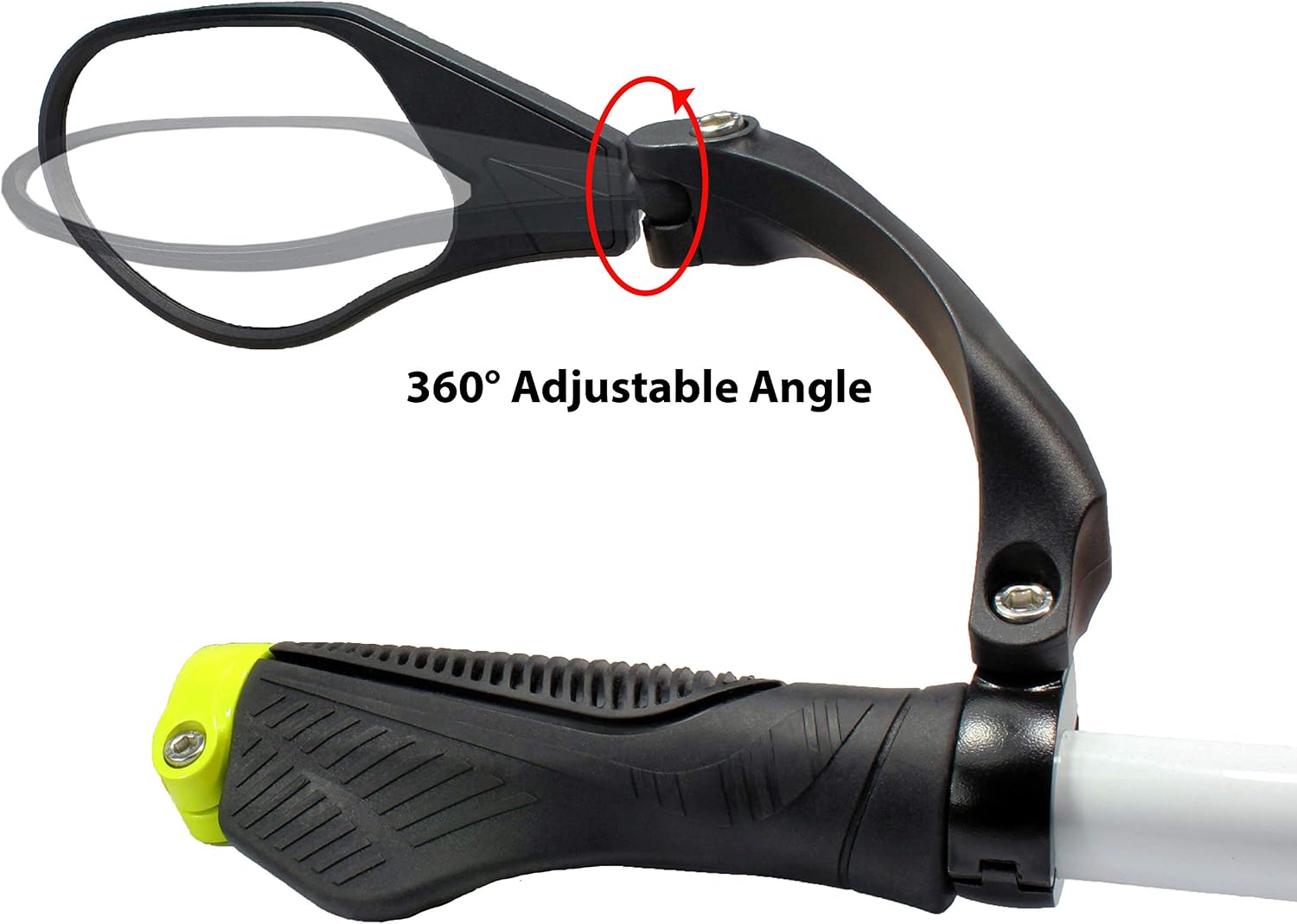 Hafny New Handlebar Bike Mirror, HD,Blast-Resistant, Glass Lens, Reflector (HF-M903LS-FR05 (Bar End Fitting Left Side, Silver Glass))