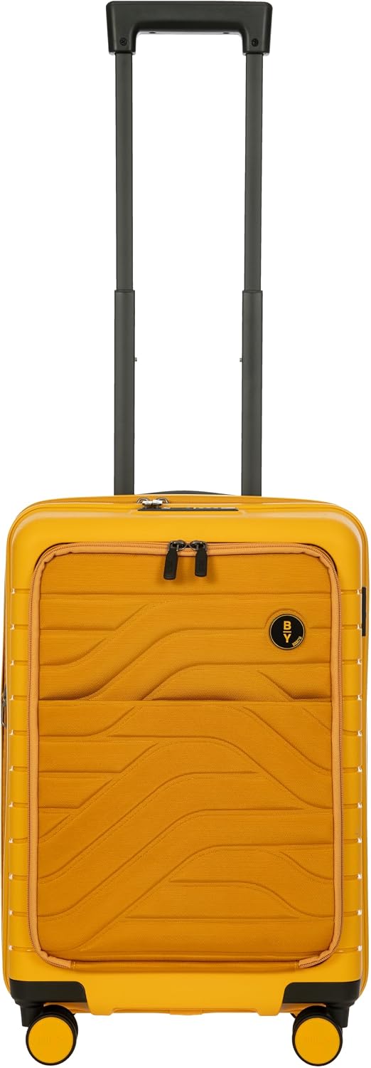Bric's B|Y Ulisse Checked Luggage with Spinner Wheels – Expandable Lightweighted Hard Shell Suitcase, TSA Combination Lock - Removeable Wash Bag Included - 30 Inch, Mango