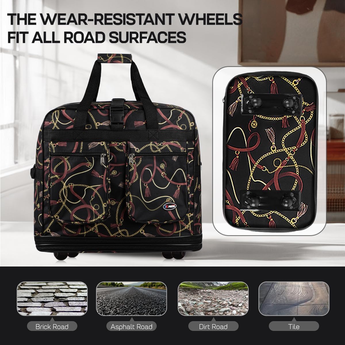 40'' Expandable Rolling Duffel Bag Suitcases w/Wheels,Foldable Luggage Bag