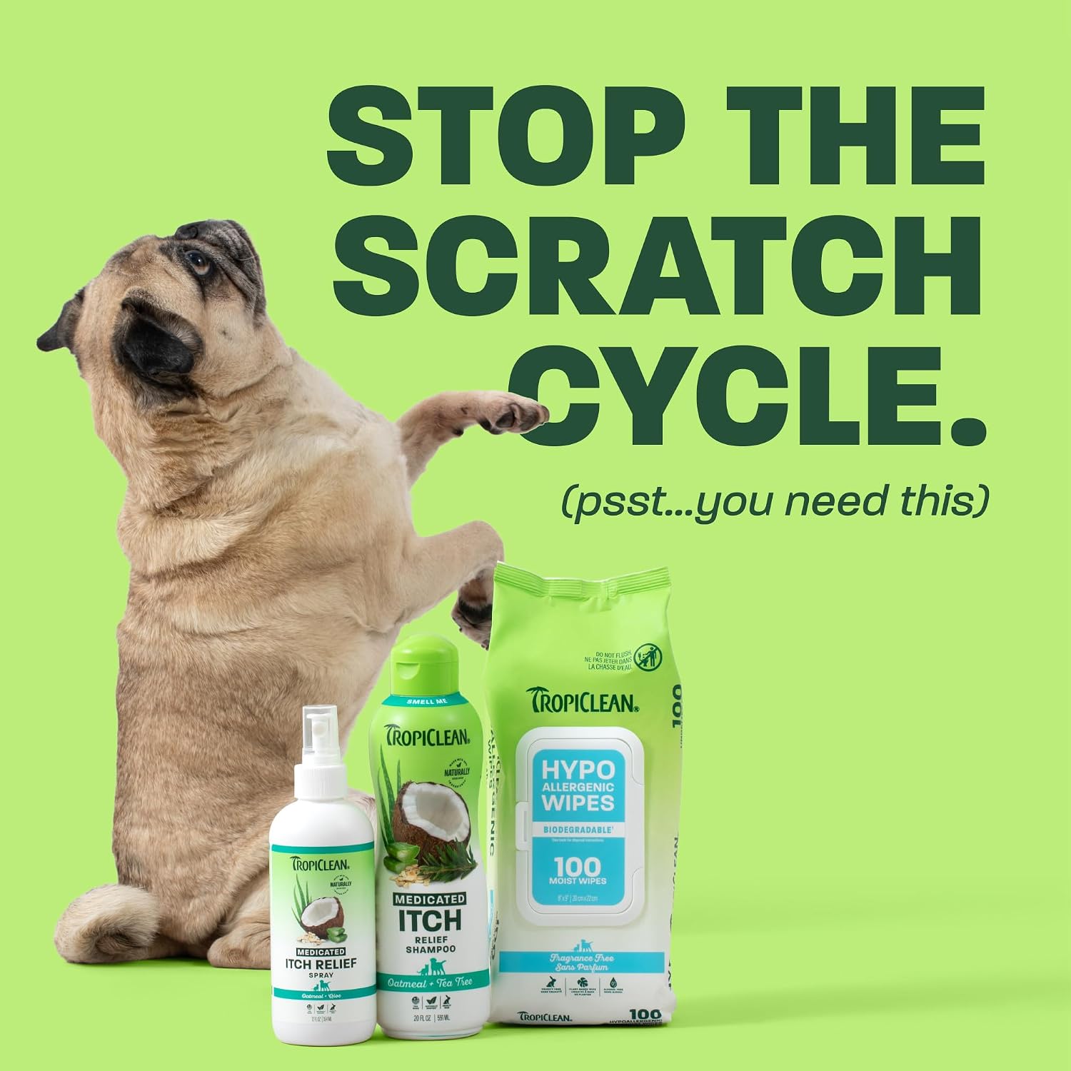 TropiClean Deodorizing Dog Shampoo for Smelly Pets, Long Lasting Odor Control, Puppy Safe, Made in the USA, Berry Scent, Cat Friendly, 20oz.