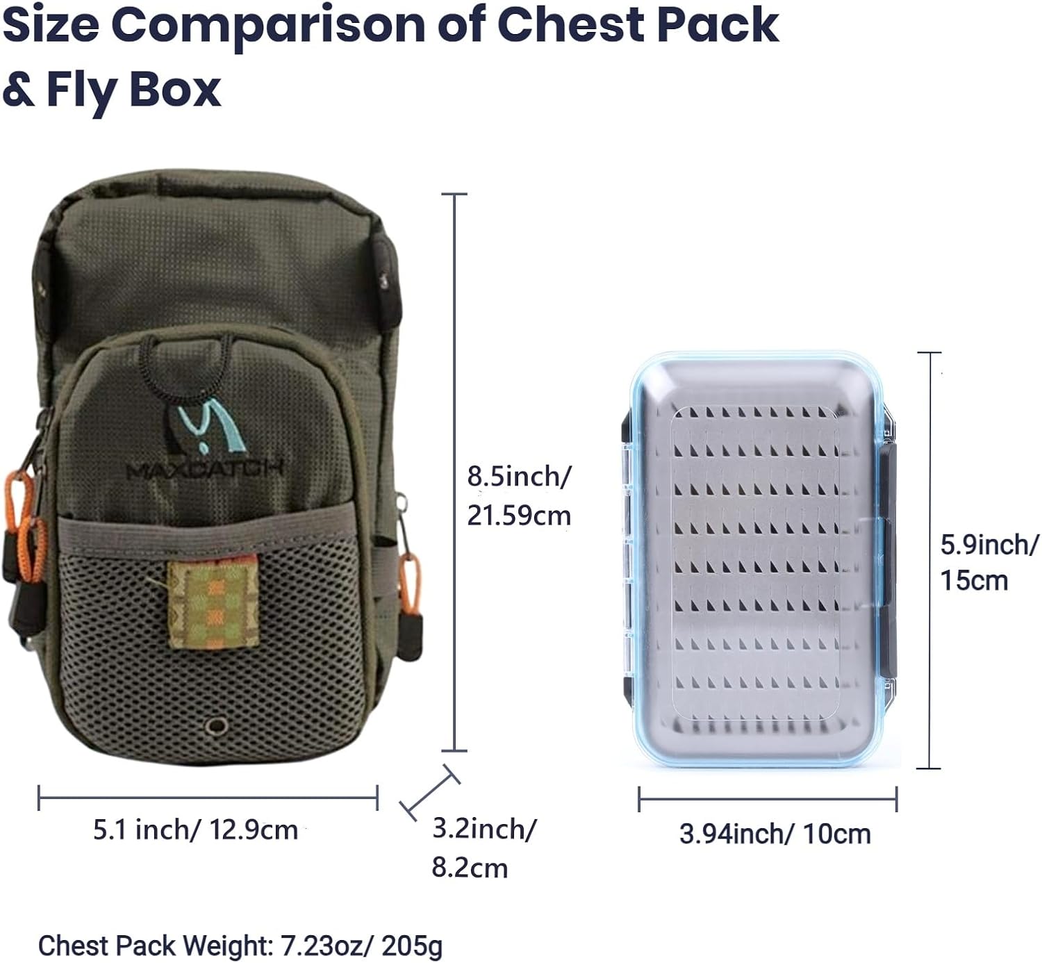 M MAXIMUMCATCH Maxcatch Fly Fishing Chest Bag Lightweight Chest Pack Fly Fishing Pouch