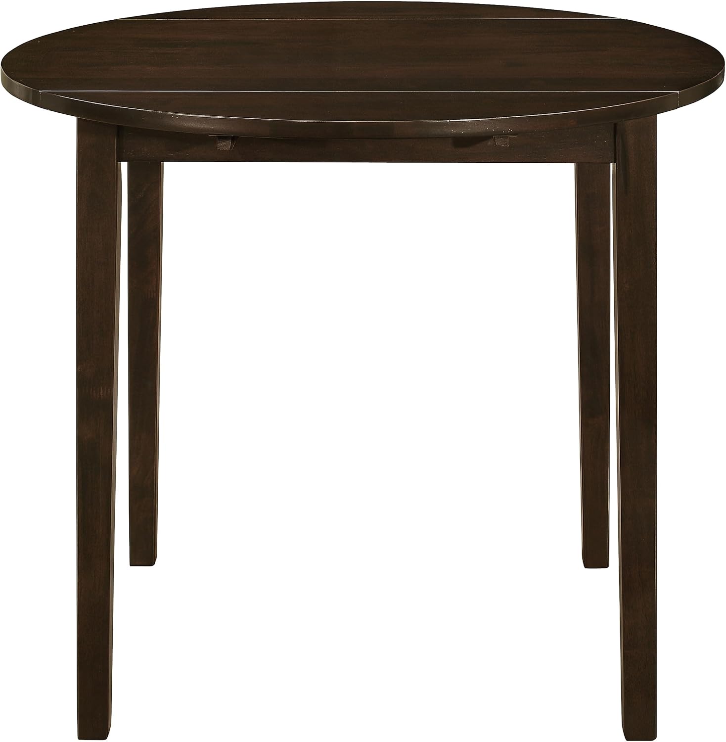 Coaster Home Furnishings 3-Piece Round Wood Dining Room Set Drop Leaf Extension Table Ladder Back Side Chairs Upholstered Seat Cushions Cappuccino