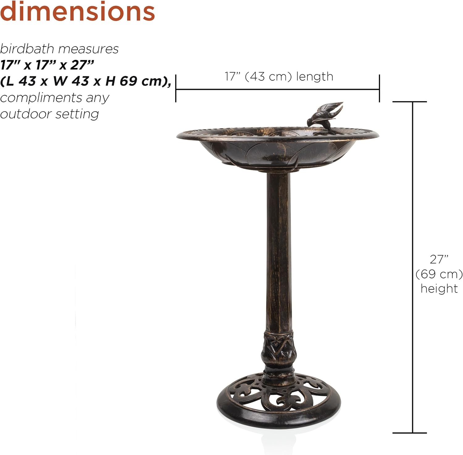 Alpine Corporation 33" Tall Outdoor Lotus Birdbath Yard Statue, Stunning Garden Accent to Attract Birds - Durable Polypropylene Construction for Patio, Deck, or Yard, Green