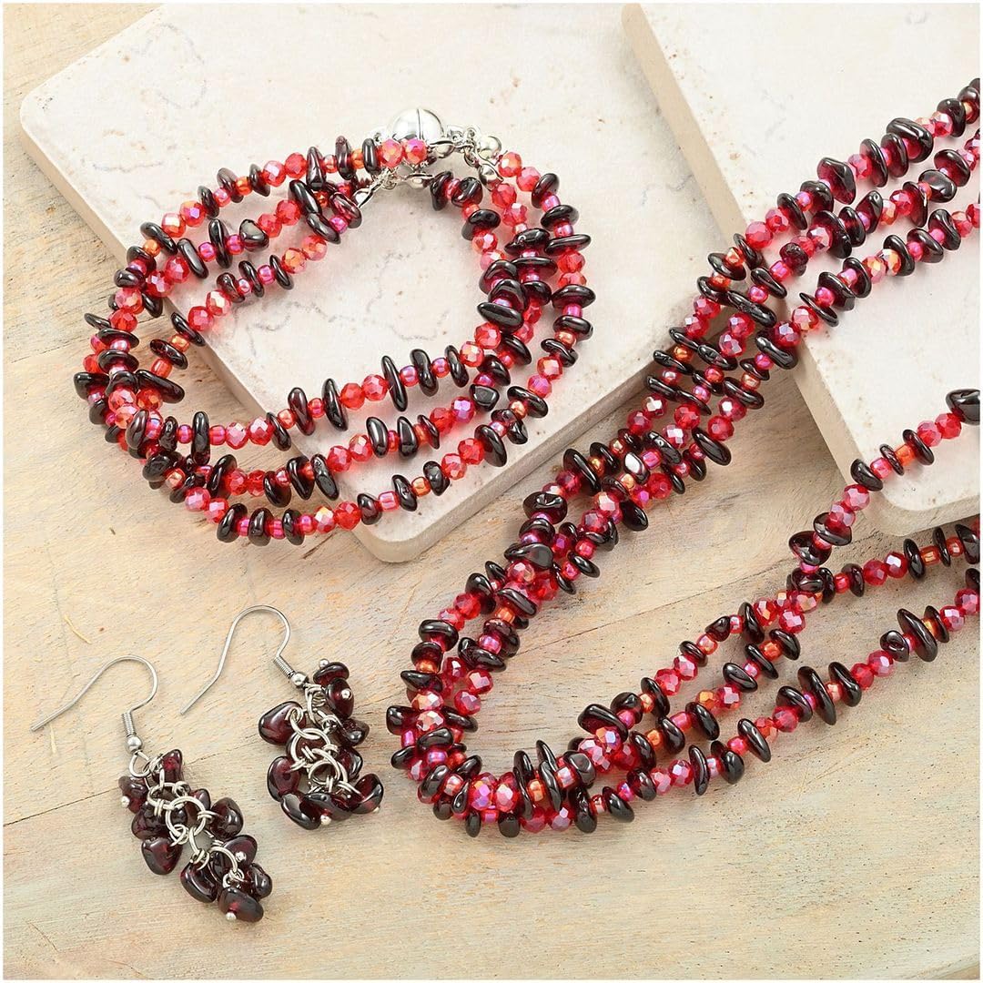 Beaded Set Bracelet Earrings Sead Beaded Necklace Kit 8"-20" Necklace Set
