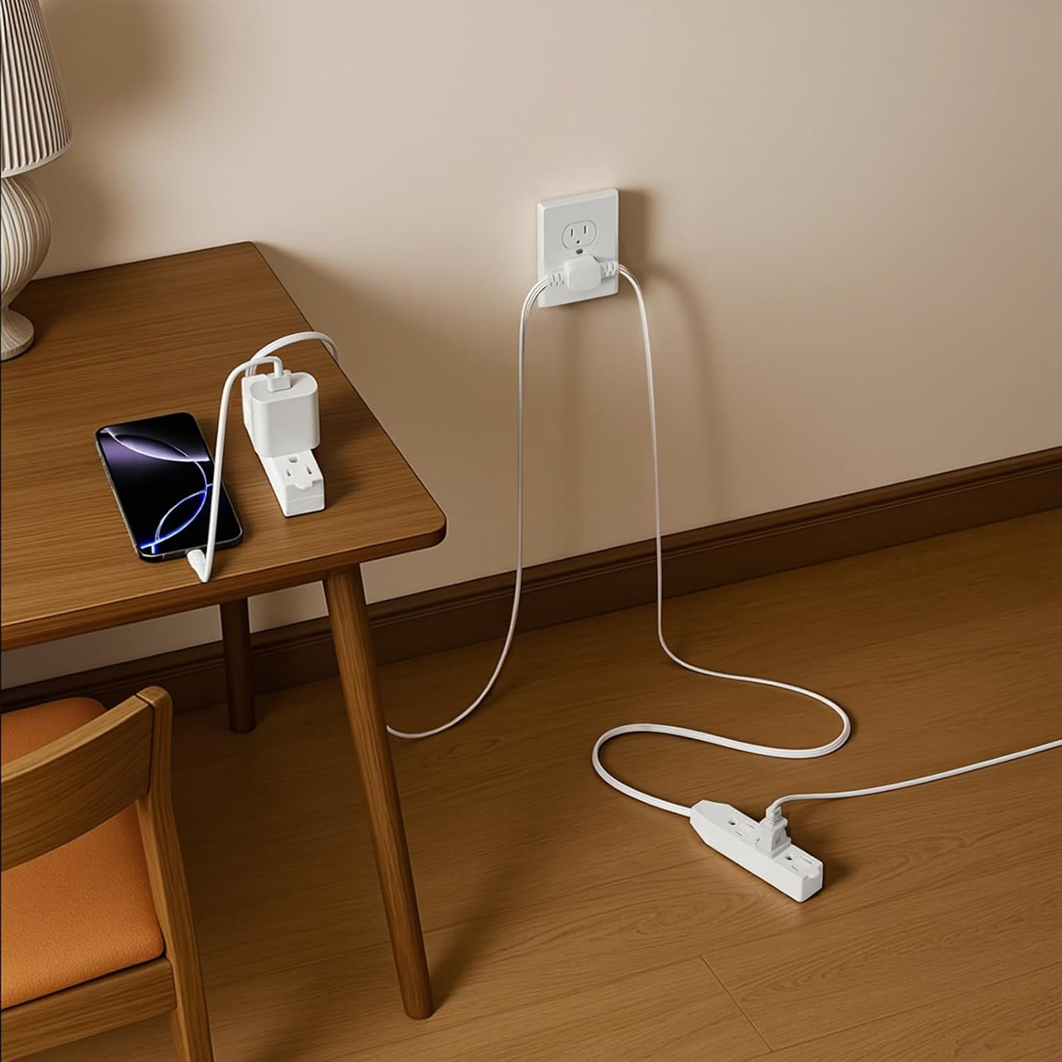 2 Pack 12 Feet 3 Outlets with Hand/Foot Switch Extension Power Cord.