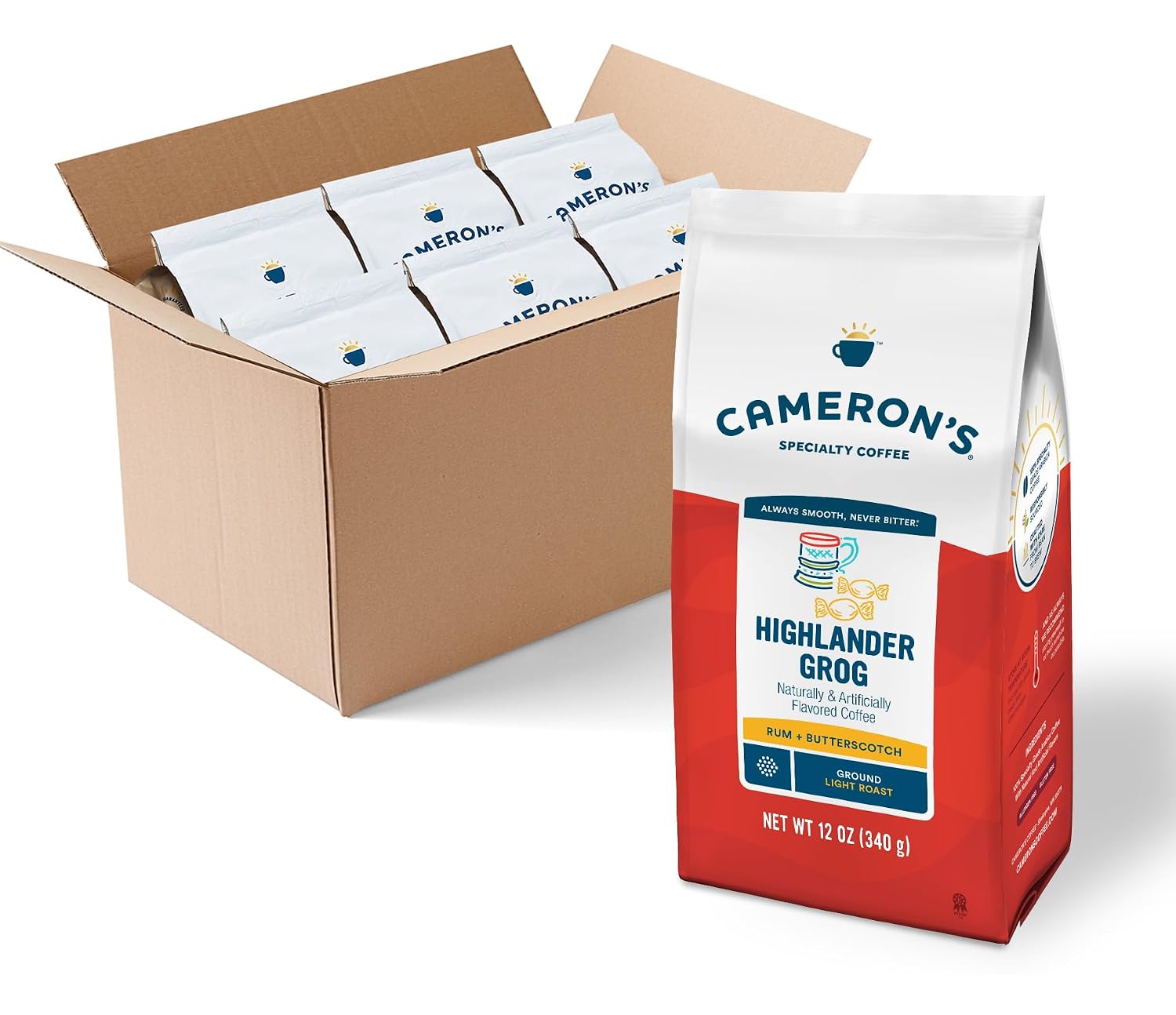 Cameron's Coffee Roasted Ground Coffee Bag, Flavored, Vanilla Hazelnut, 32 Ounce