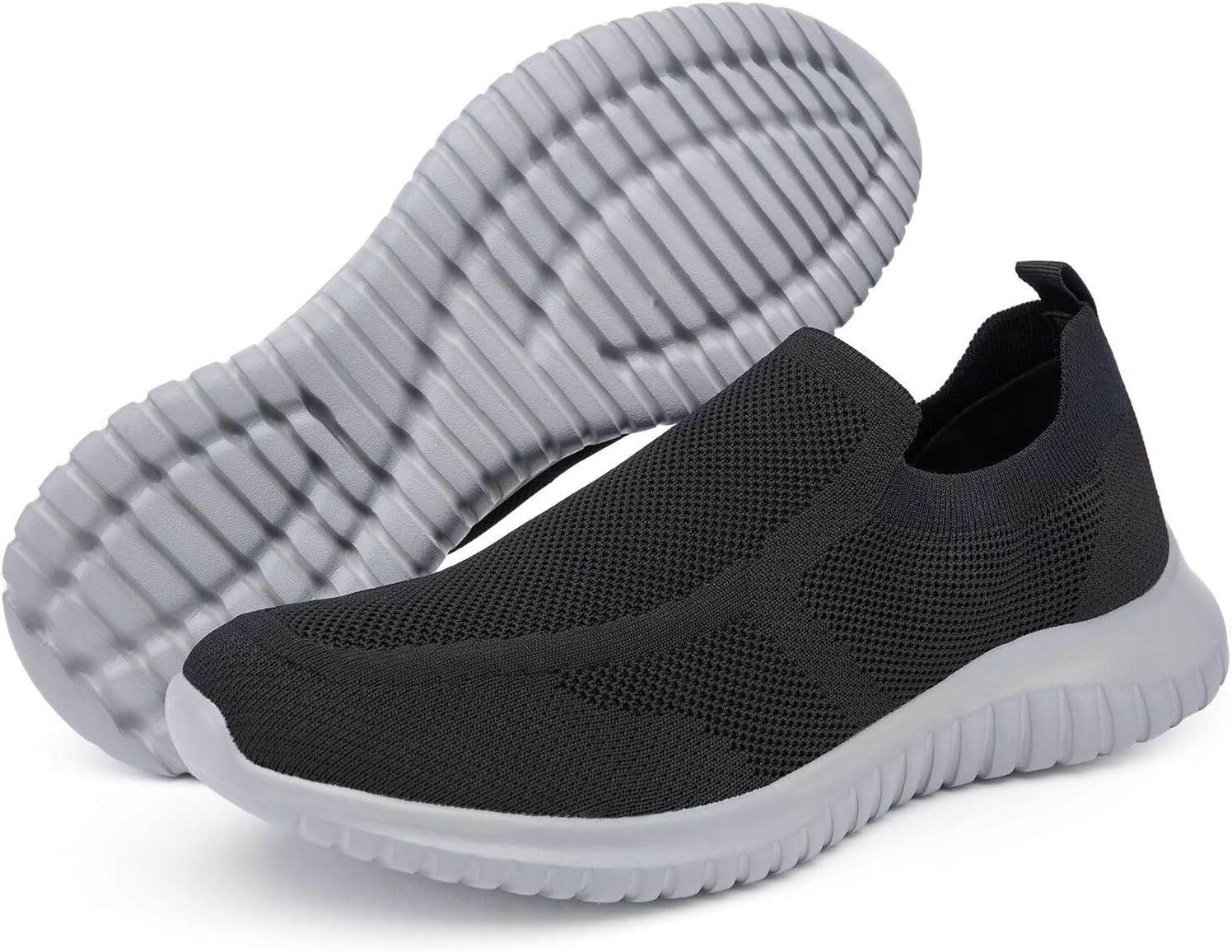 konhill Mens Slip-On Knit Walking Sneakers