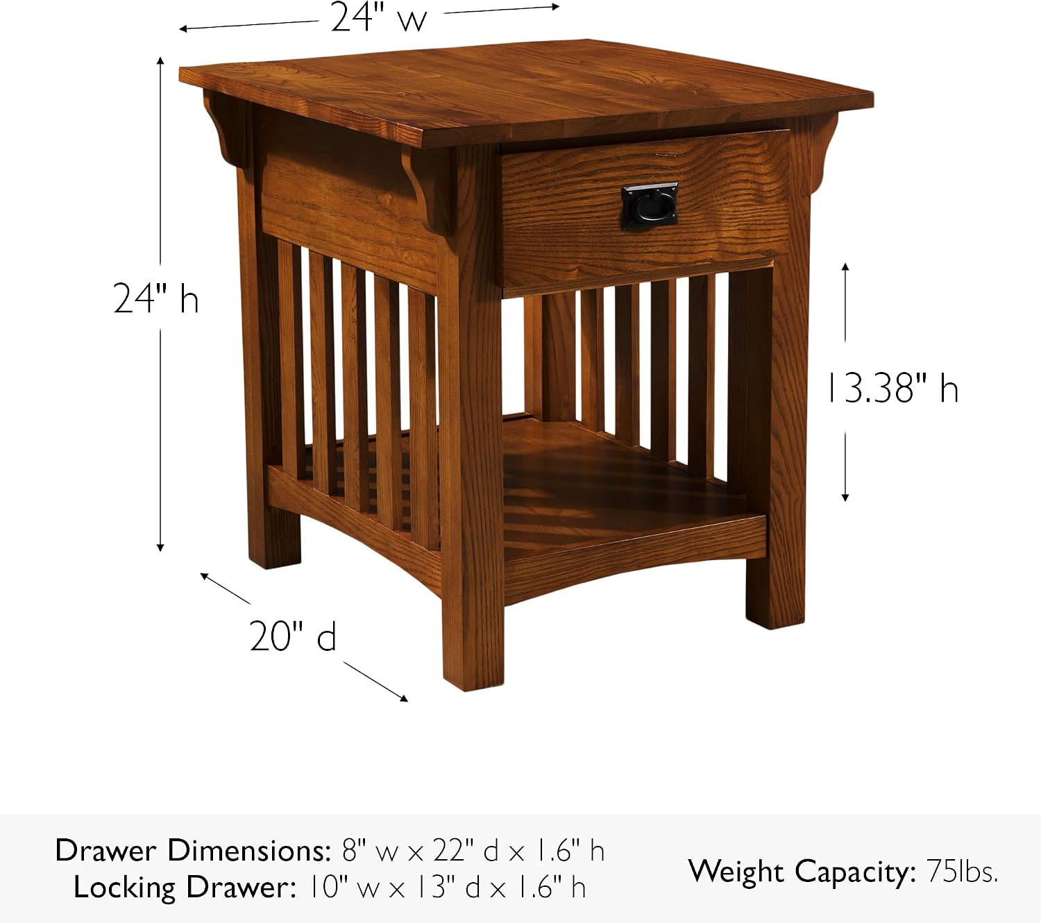 Leick Home Shield Wedge End Table, 21", Glazed Auburn