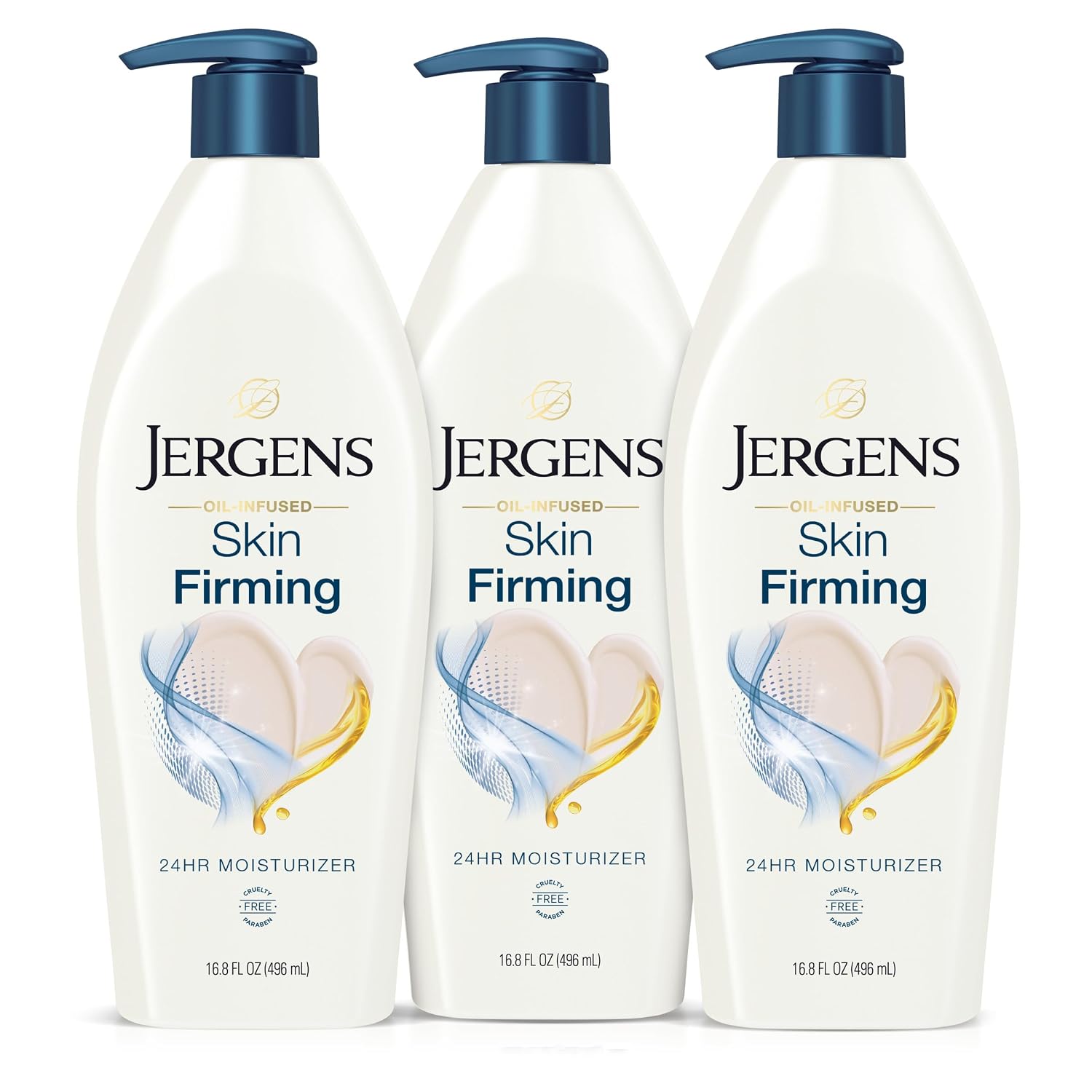 Jergens Skin Firming Body Lotion for Dry to Extra Dry Skin, Skin Tightening Cream with Collagen and Elastin, Dermatologist Tested, Hydralucence Blend Formula, 16.8 Oz | Tightening Cream for Dry Skin, Smoothes and Tones, Collagen and Elastin Formula, Derm…