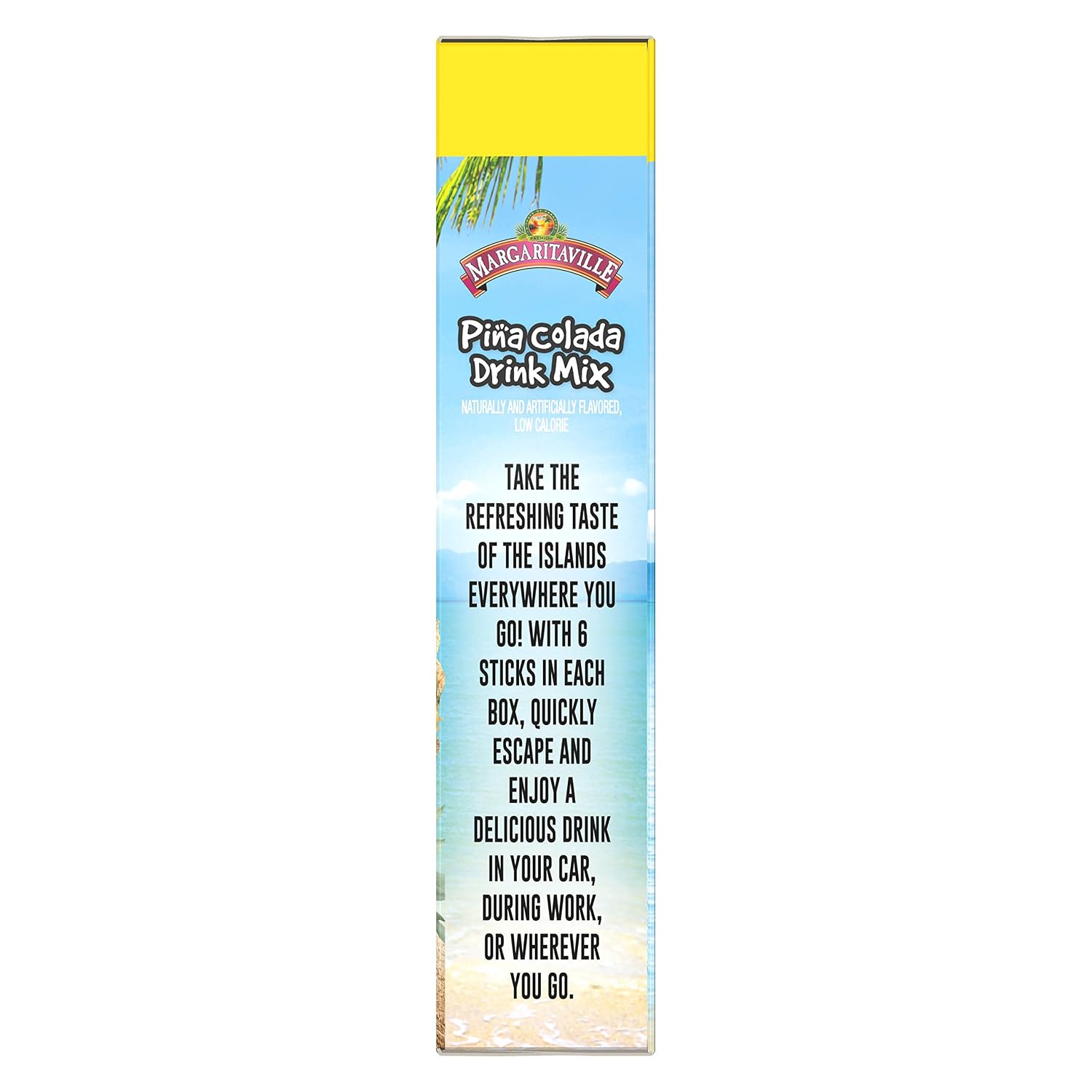 Margaritaville singles to go water drink mix - pina colada flavored, non-alcoholic powder sticks (6 boxes with 6 packets each - 36 total servings), 0.70 ounce (pack of 6)