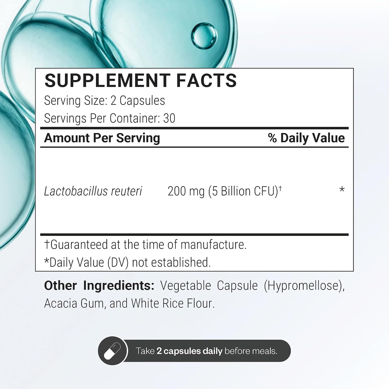 Supersmart - Lactobacillus Reuteri 5 Billion CFU per Day - Probiotic Supplement | Non-GMO & Gluten Free - 60 DR Capsules | 5 billion UFC per day