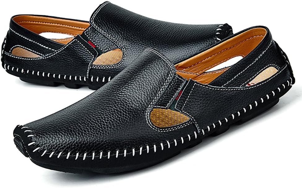 Men's Driving Shoes Leather Slipper Casual Slip on Loafers | Top Grain Leather Upper, Moccasin Toe, Slip-on, Traction Rubber Outsole, Mens Dress Shoes, Mens Casual Loafers