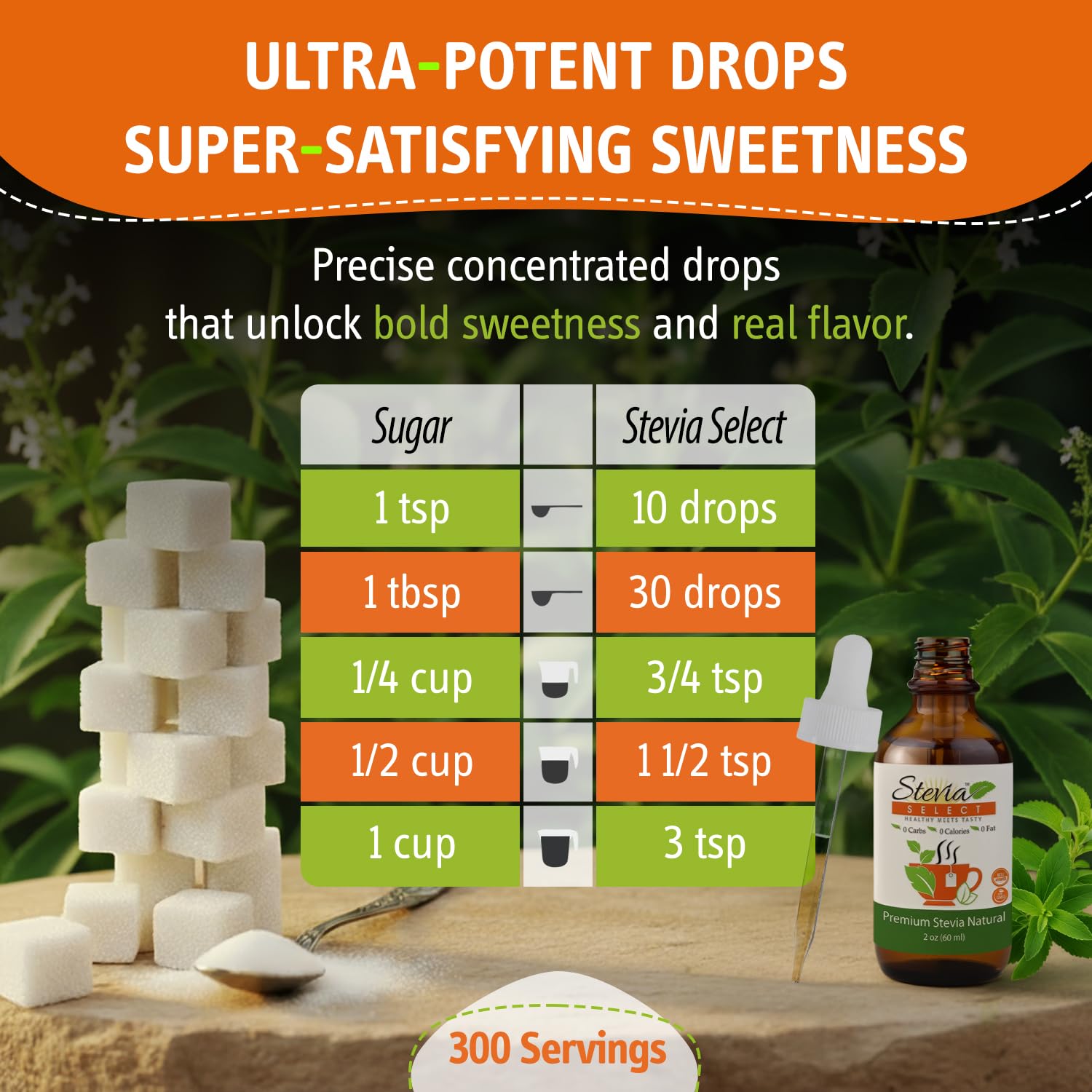 Stevia Select Organic Stevia Powder 1.25oz - Sugar Free Plant Based Pure Stevia Sweetener Stevia Extract Keto Sugar Substitute No Additives Zero Calorie