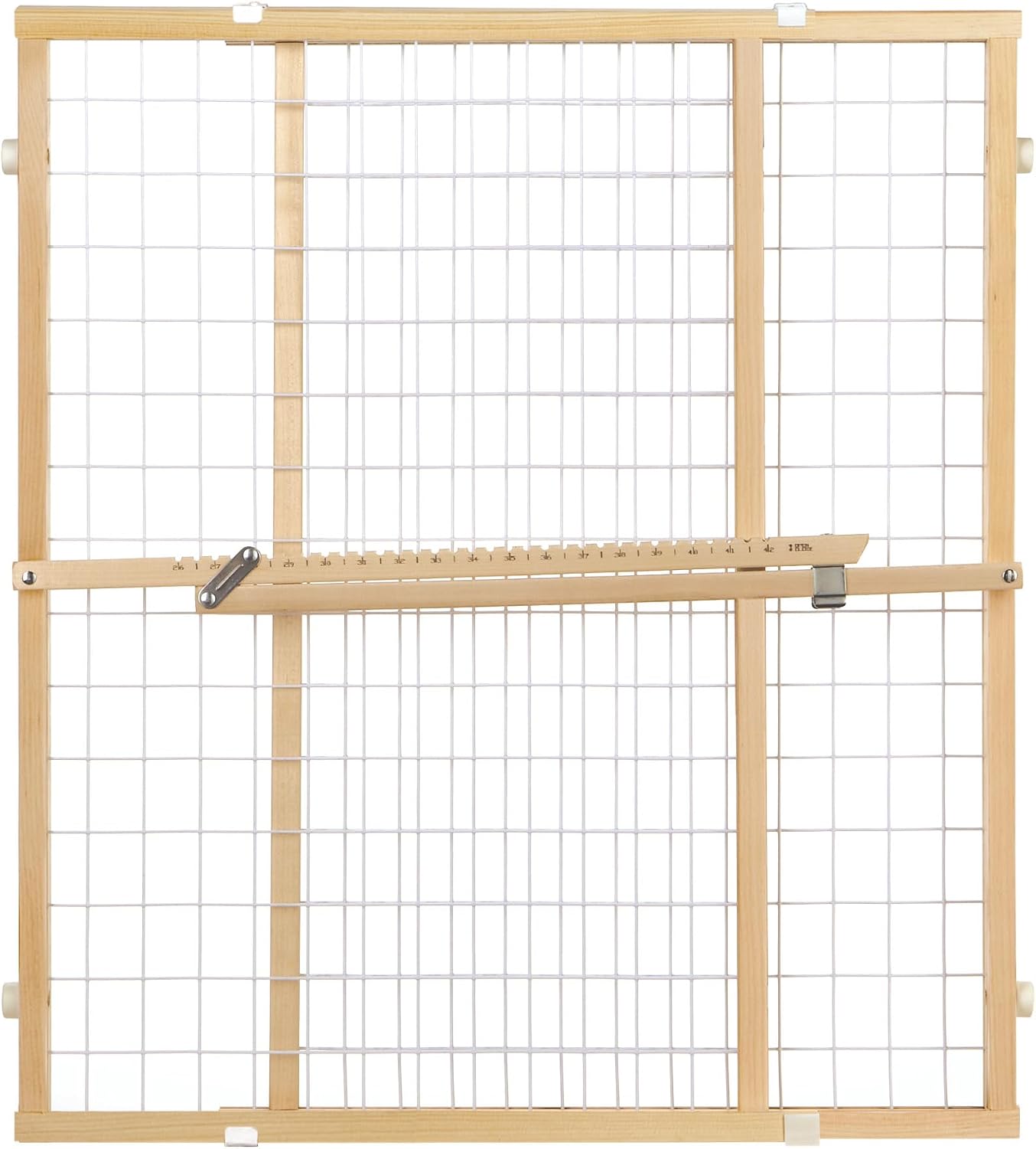 Toddleroo by North States - Extra-Wide Wire Mesh Wooden Baby Gate: Pressure Mounted Baby Gate for Doorways - Adjustable 29.5 to 50 Inches Wide - 31