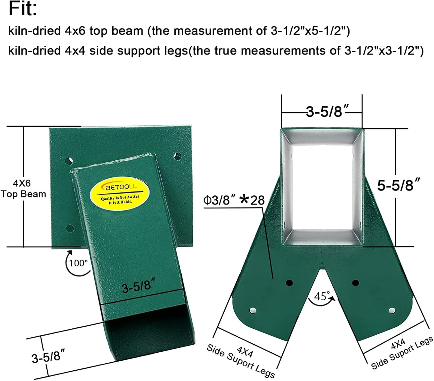 BETOOLL Swing Set Bracket with All Mounting Hardware Middle Bracket