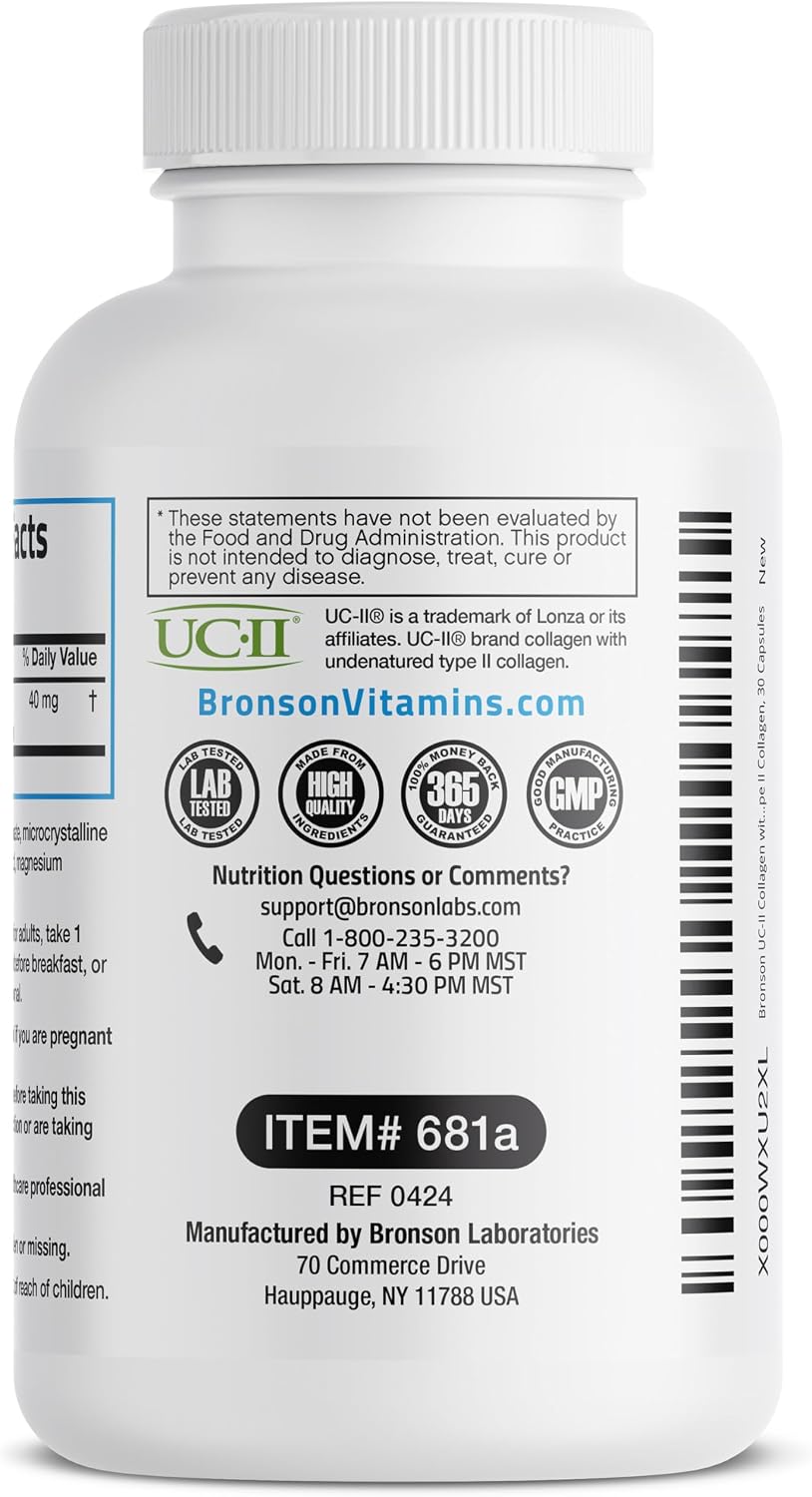 Bronson UC-II Type II Collagen with Undenatured Type 2 Collagen, 30 Capsules