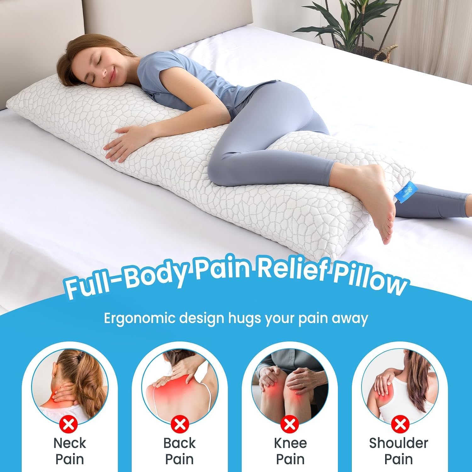 QUTOOL Cooling Pillow for Sleeping, CertiPUR-US Shredded Memory Foam Queen Pillows Set of 2, Cool Pillow for Hot Sleepers Adjustable Firm Pillow for Side, Back, Stomach Sleepers Soft Yet Support,White