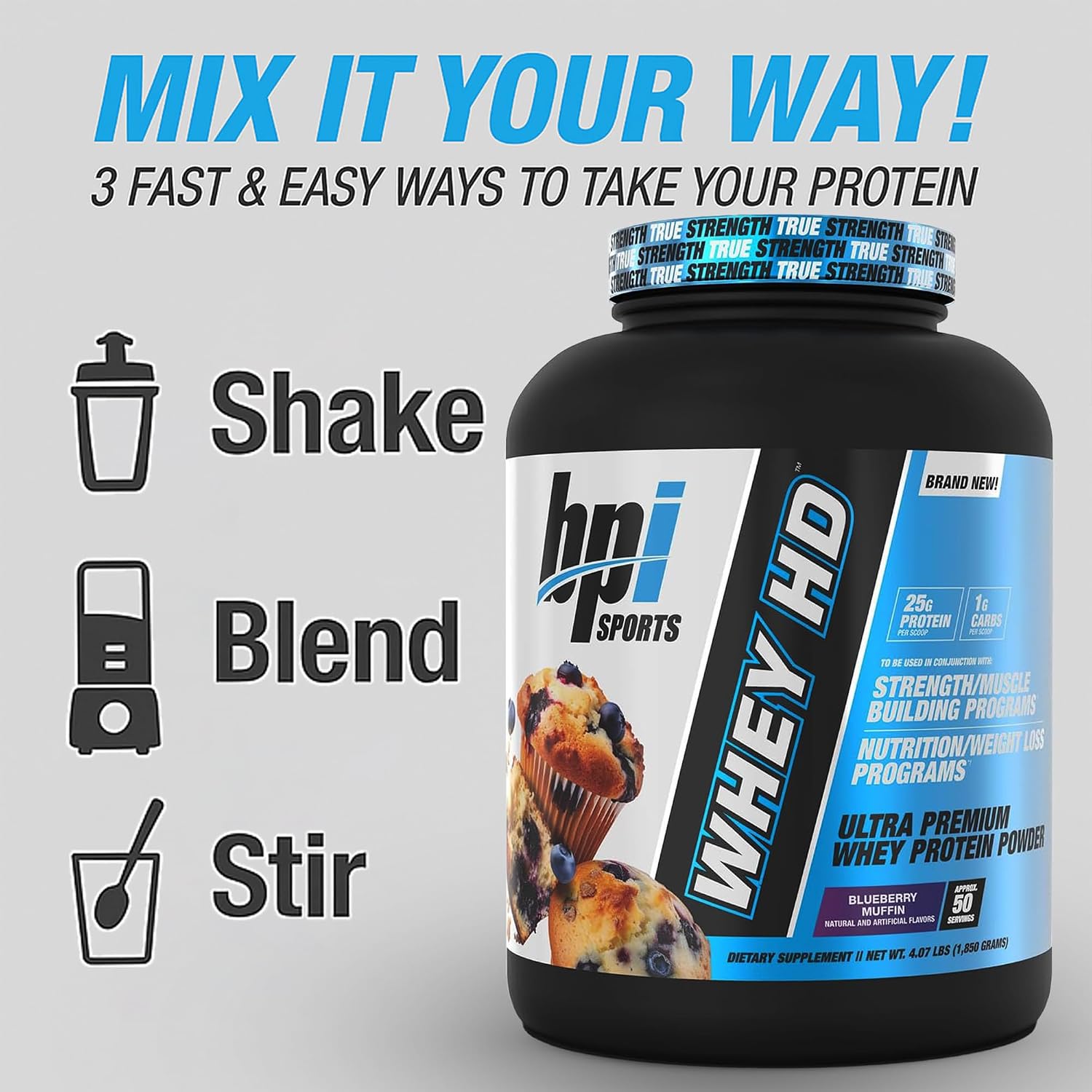 BPI Sports Whey HD Ultra Premium Protein Powder Isolate | Workout Whey Protein Powder For Men & Women for Muscle Gain | Milk Protein Concentrates | Chocolate Cookie/ Vanilla Caramel, 4.07 Pound