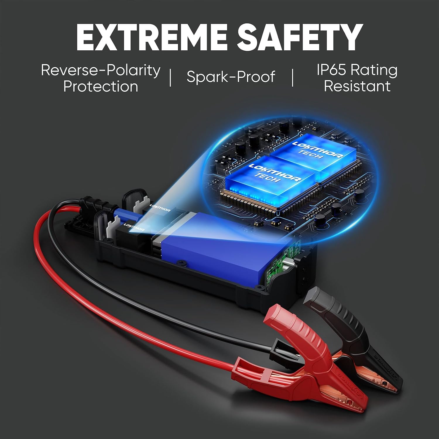 LOKITHOR J401 Portable Car Battery Jump Starter for 8.5L Gas/6.5L Diesel | 2500A Battery Jumper Starter Portable 12V Jump Box, 60W Fast Charging