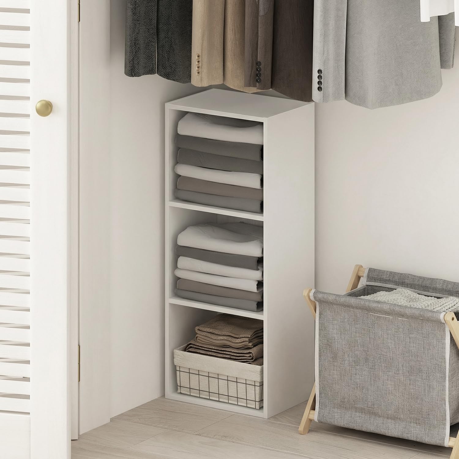 Furinno PASIR Book Shelf, 5-Tier Modern Bookshelf, Open Shelves Bookcase, 9 x 12 x 52, for Living Room, Bedroom, Home Office, Plain White