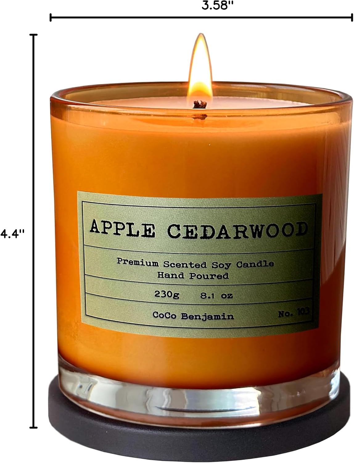 100% Natural Soy Wax Candle by CoCo Benjamin - Highly Scented & Hand-Poured Luxury Candle ((Majestic Balsam Fir Trees) - Clean Burning Cotton Wick