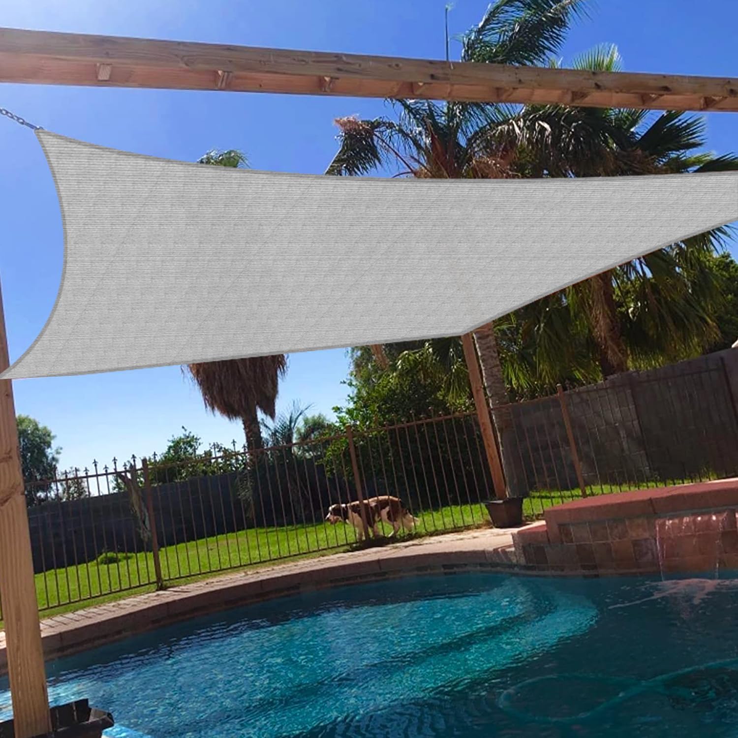 Windscreen4less 8' x 10' Sun Shade Sail Rectangle Outdoor Canopy Cover UV Block for Backyard Porch Pergola Deck Garden Patio (Gray)
