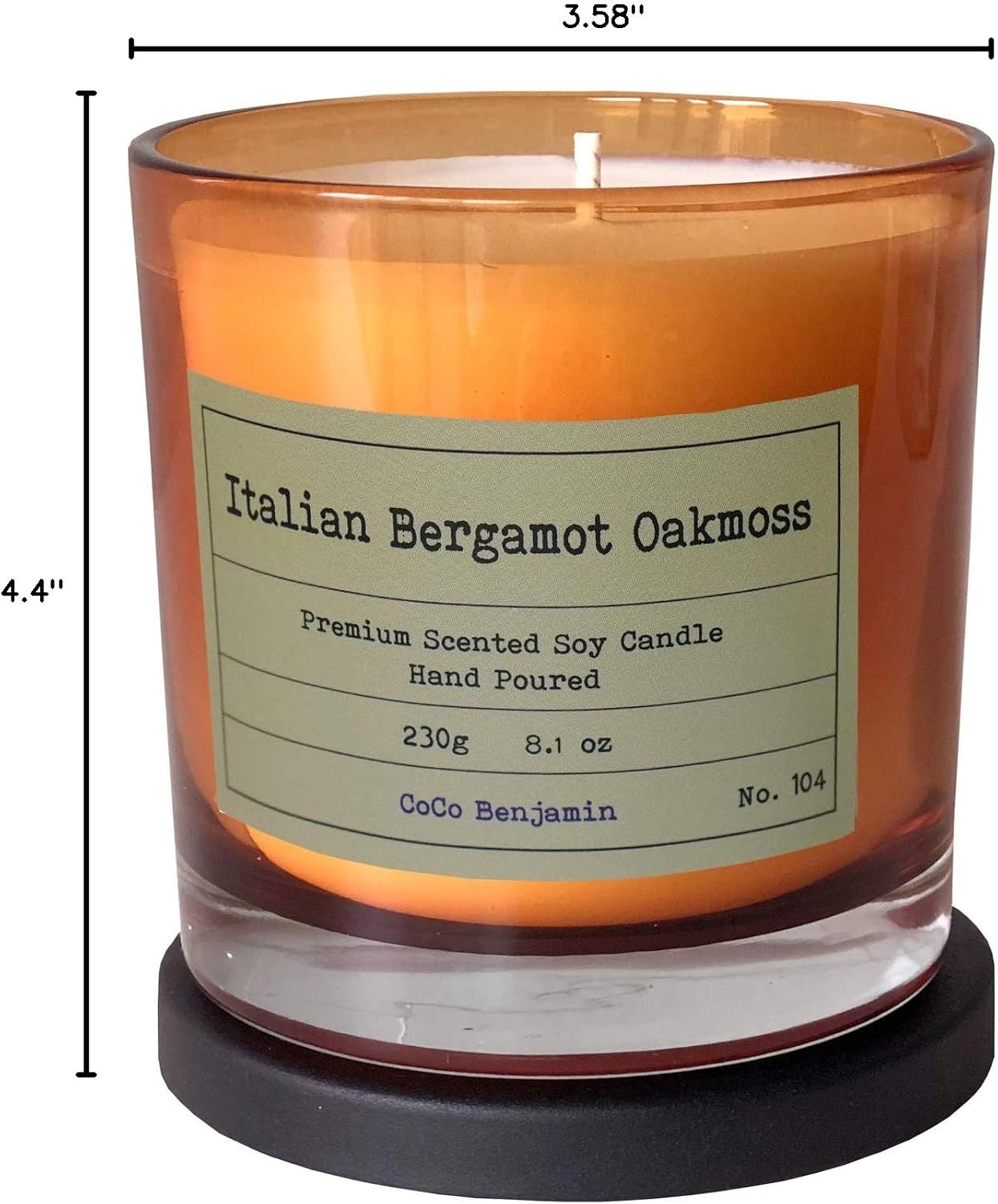 100% Natural Soy Wax Candle by CoCo Benjamin - Highly Scented & Hand-Poured Luxury Candle ((Majestic Balsam Fir Trees) - Clean Burning Cotton Wick