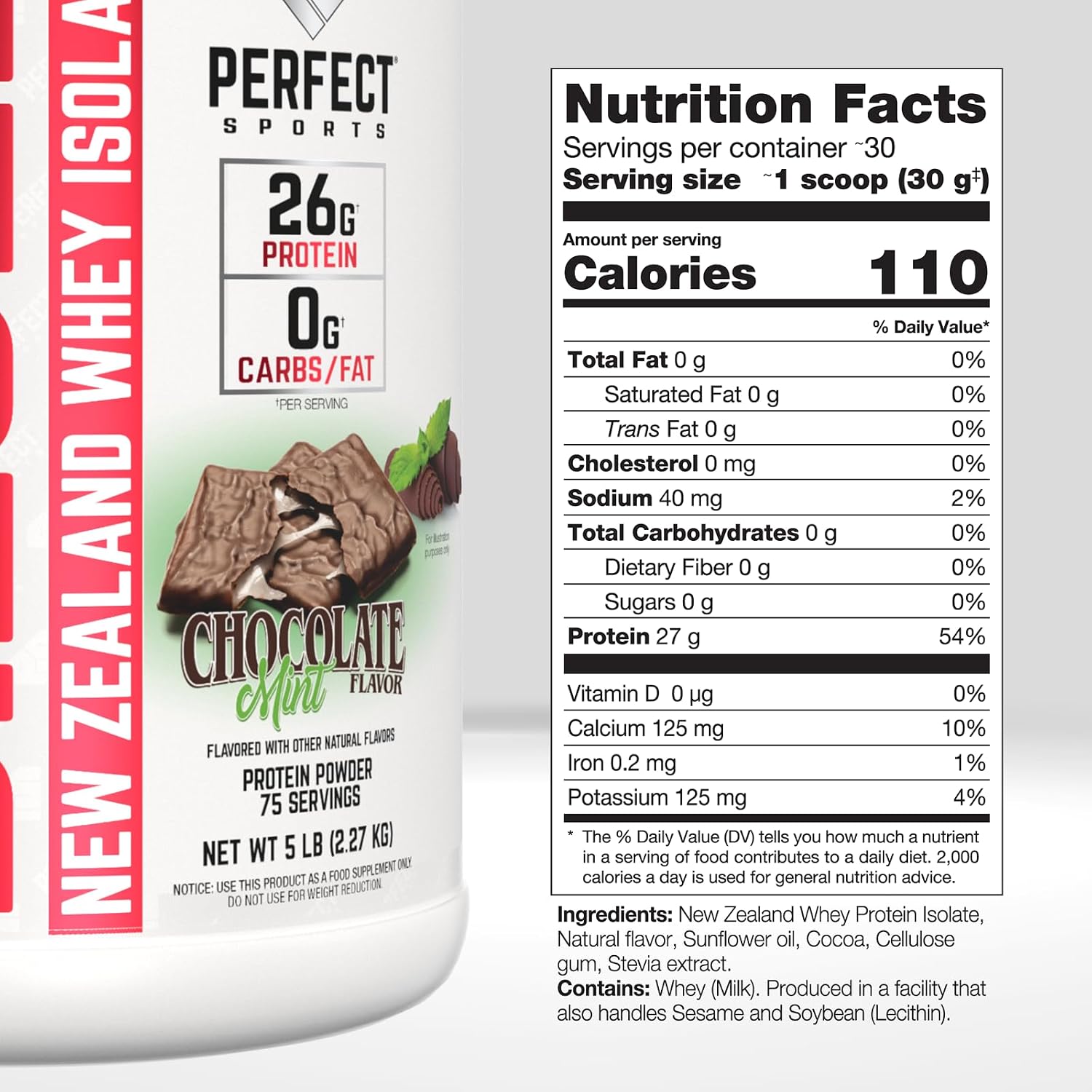 PERFECT SPORTS Diesel Whey Protein Isolate, Milk Chocolate, 2 lb
