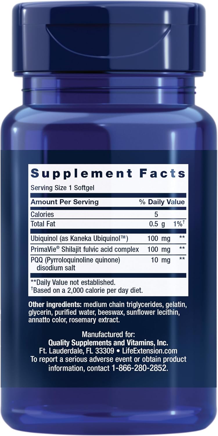 Life Extension Super Ubiquinol CoQ10 with PQQ, Heart Health, 30 Softgels