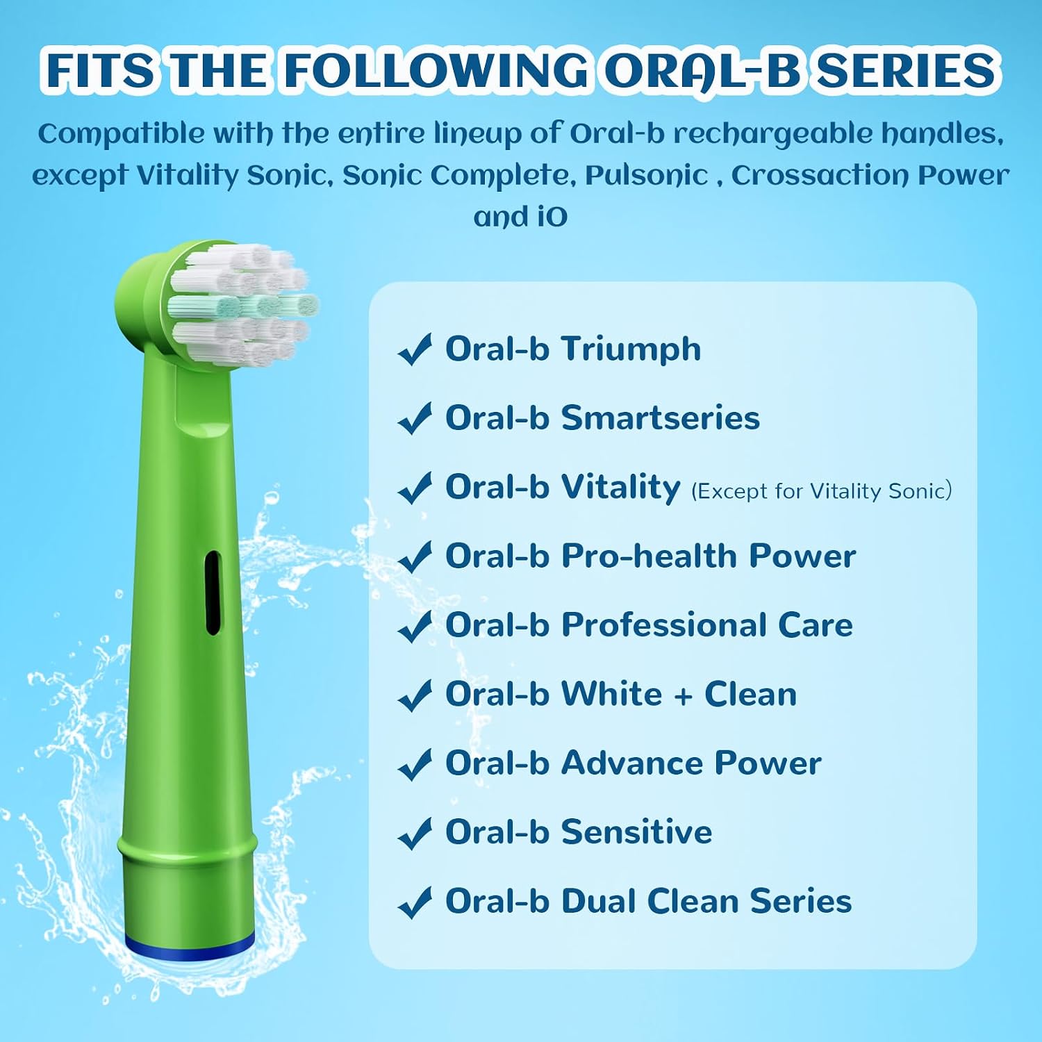 Replacement Toothbrush Heads Compatible with Oral-B Braun 20 Pcs | Professional Electric Toothbrush Brush Heads for Oral B Replacement Head Refill Pro 500/1000/1500/3000/3757/5000/7000/7500