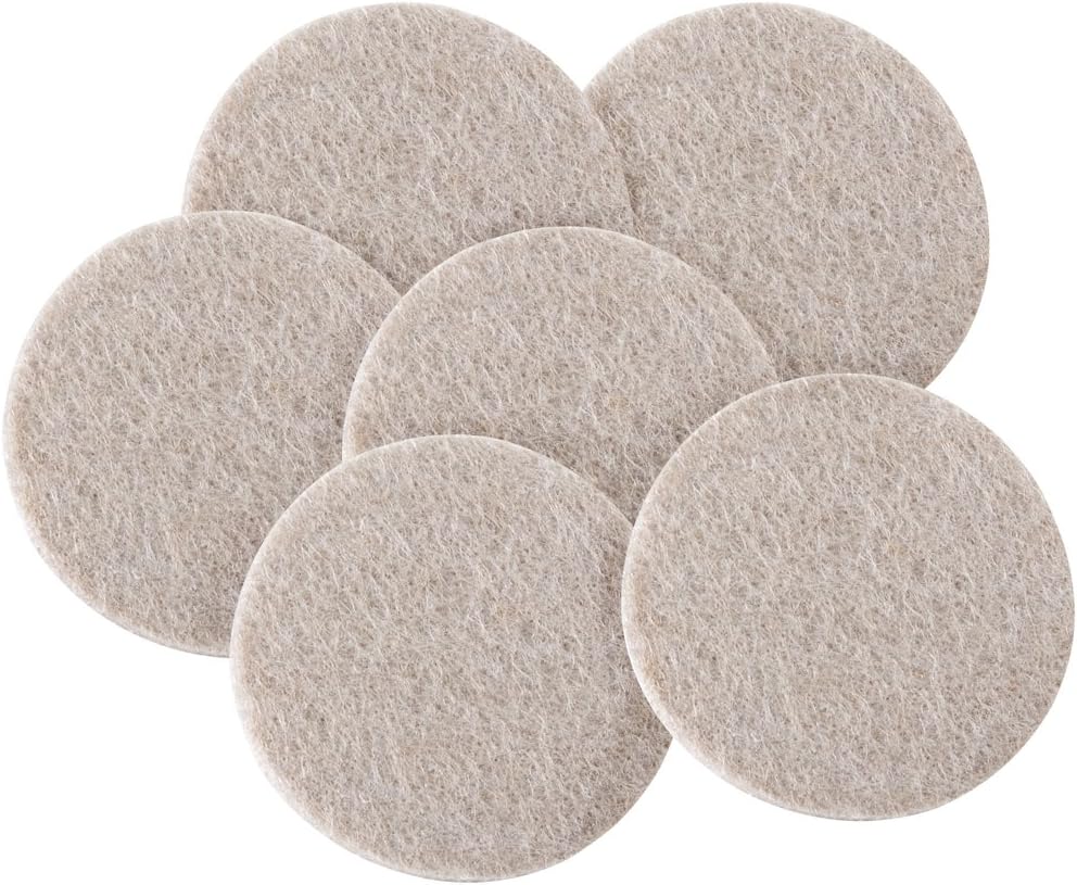 softtouch 1 1/2" Round Heavy Duty Felt Furniture Pads for Hardwood, Brown (24 Pack)